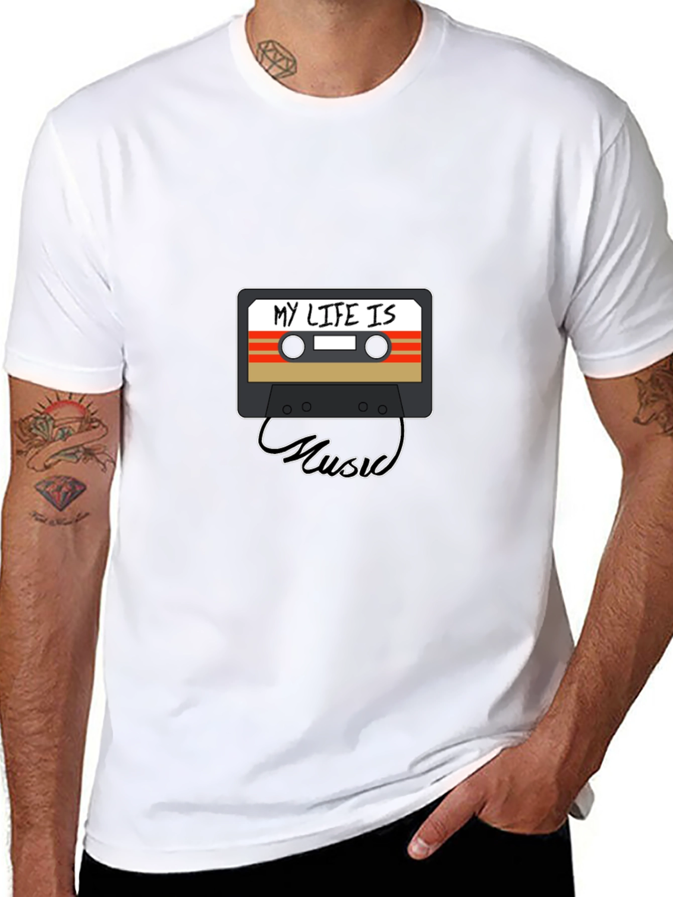 My Life Is Music Cassette Graphic Tee