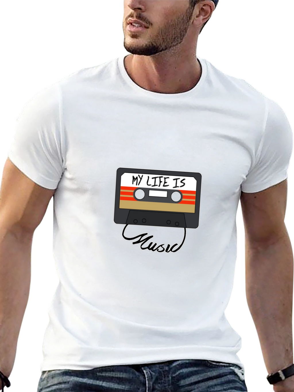 My Life Is Music Cassette Graphic Tee