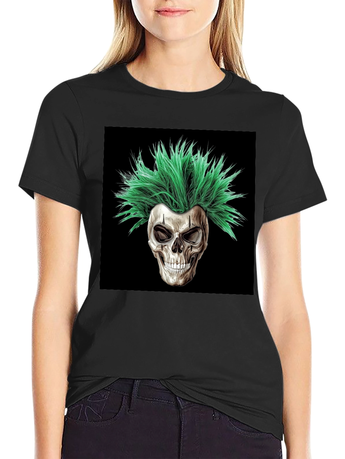 Skull with Green Hair T-Shirt