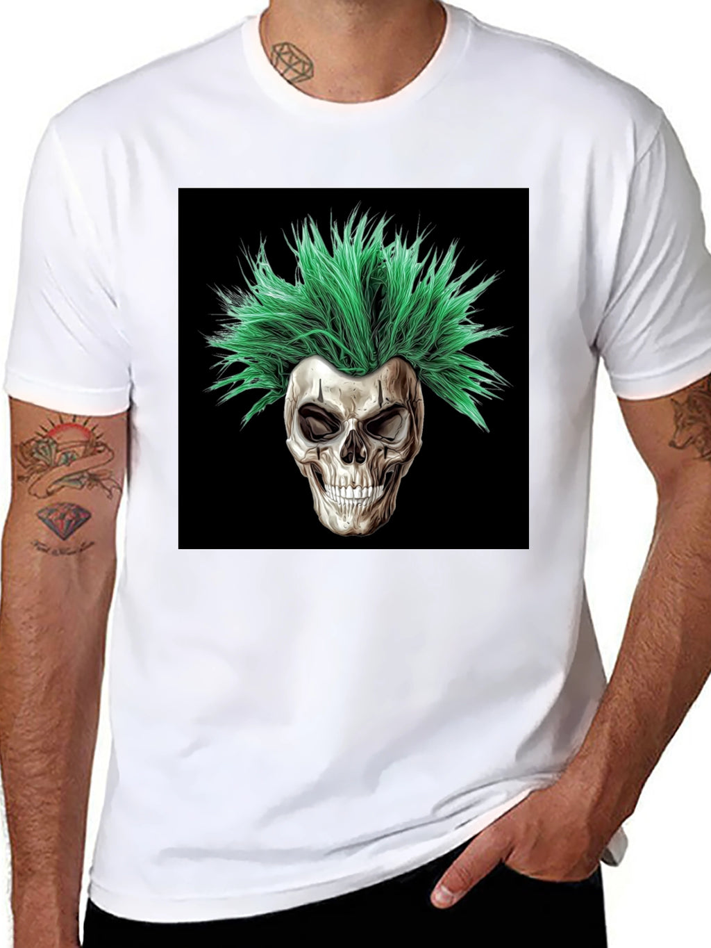Skull with Green Hair T-Shirt