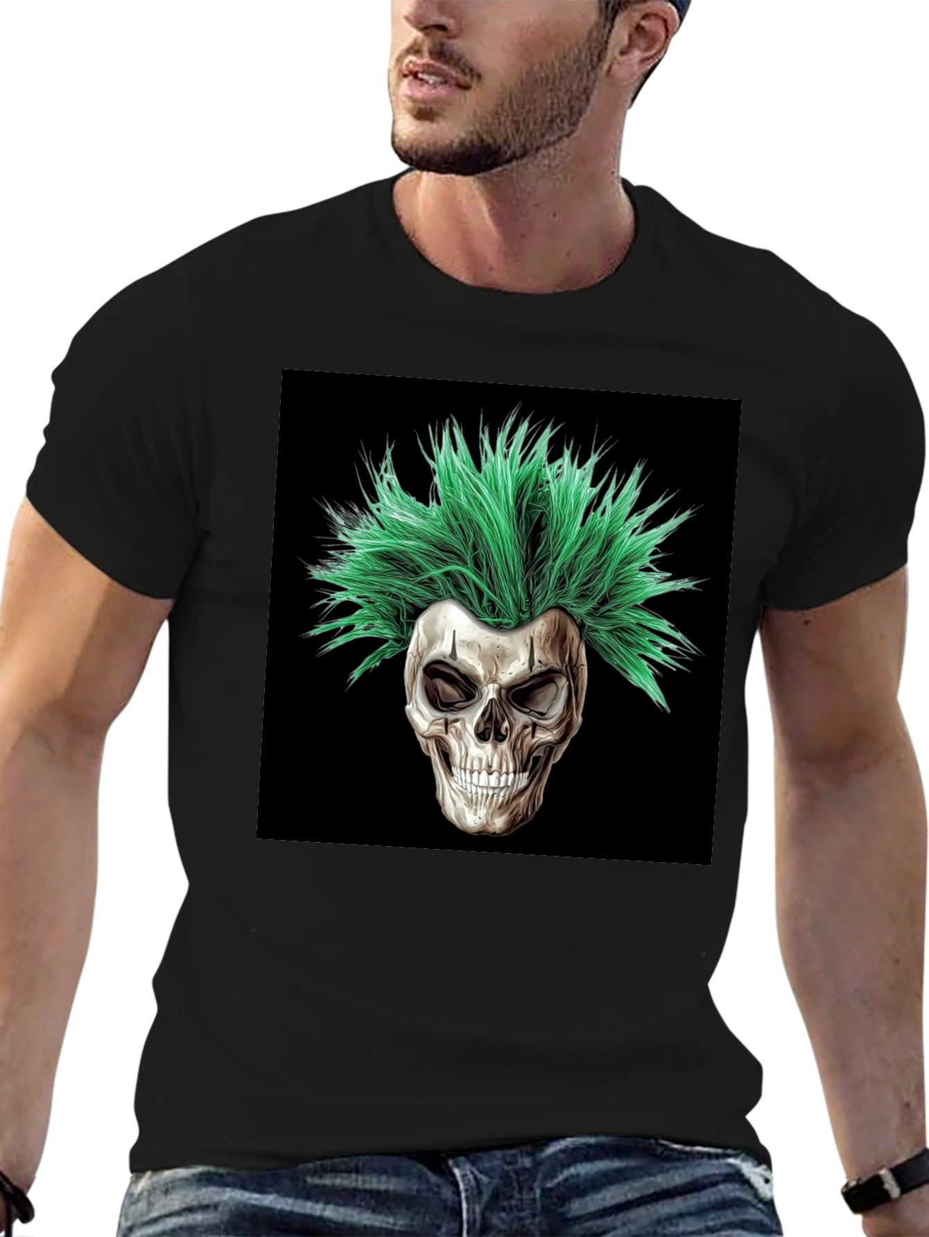 Skull with Green Hair T-Shirt