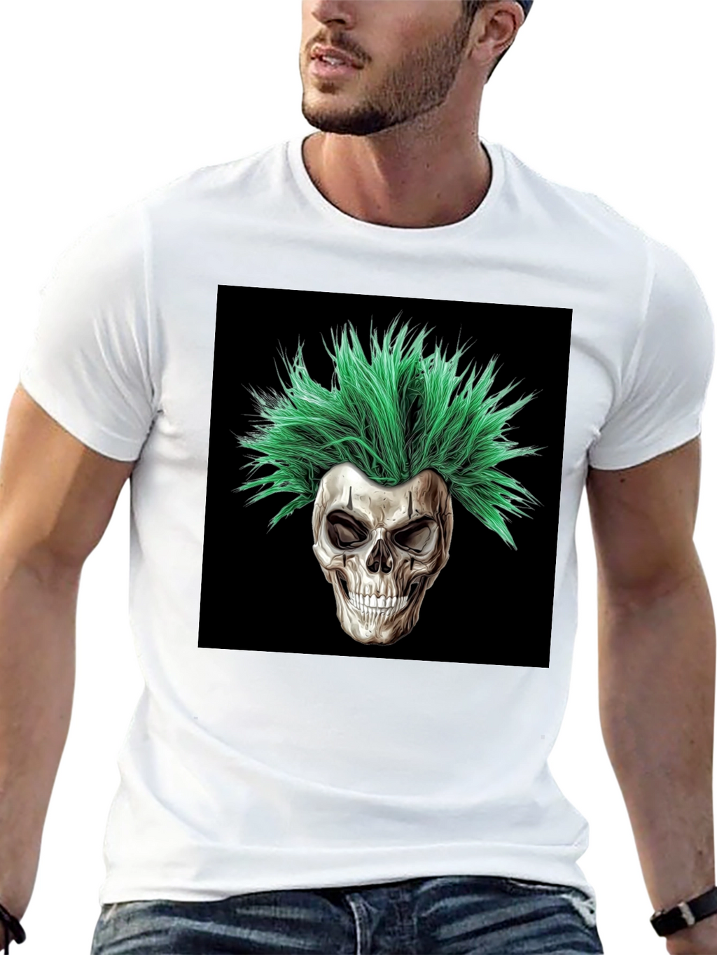 Skull with Green Hair T-Shirt