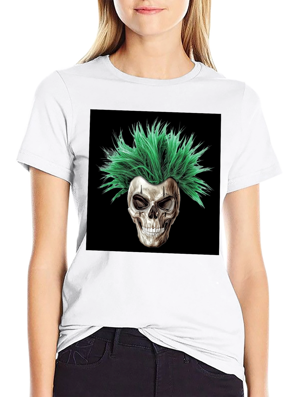 Skull with Green Hair T-Shirt