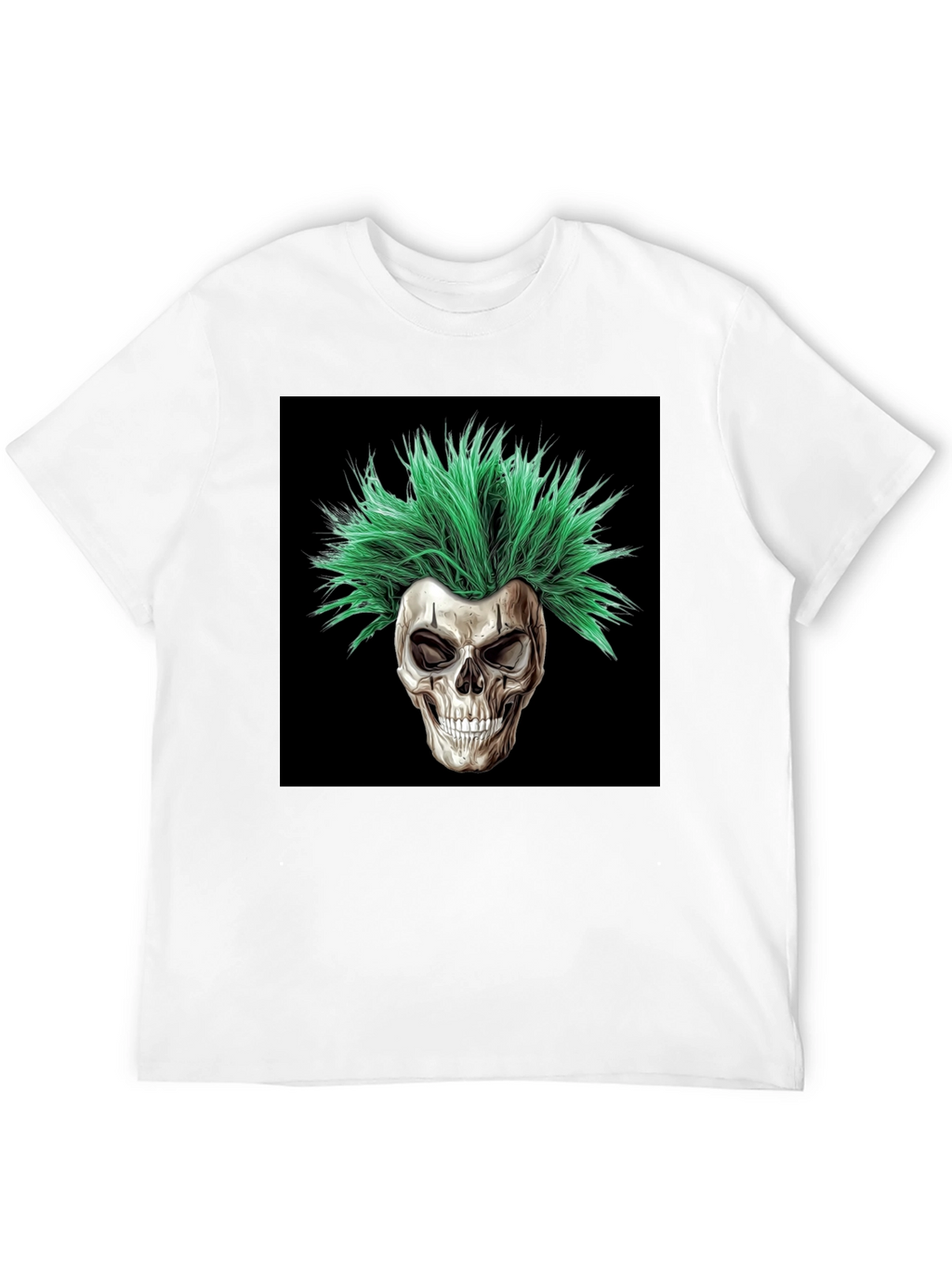 Skull with Green Hair T-Shirt