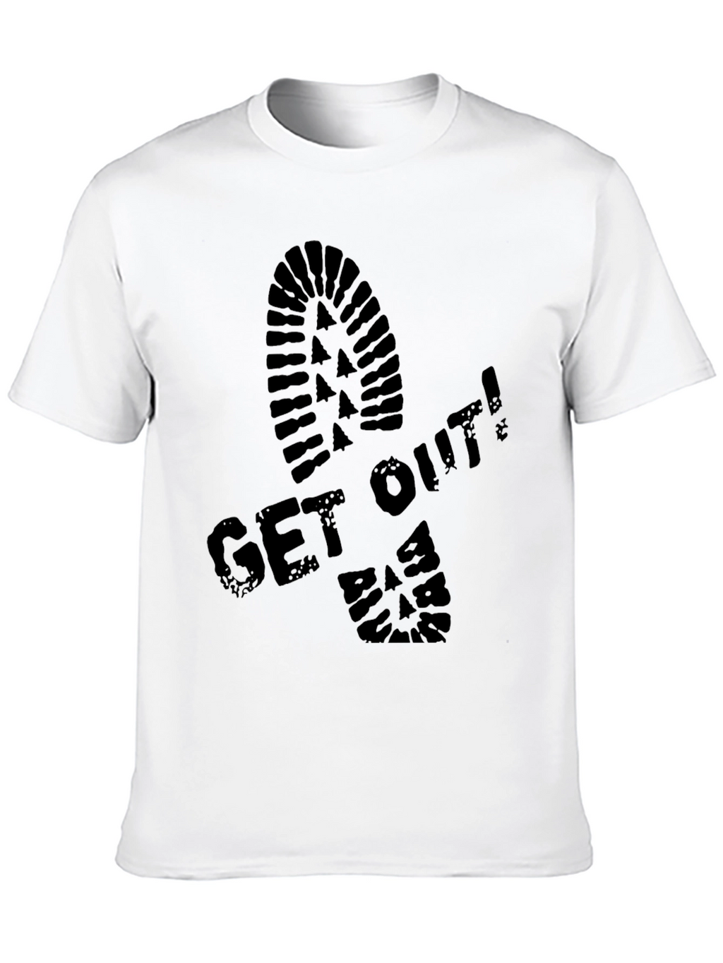 Get Out! Graphic Print Crew Neck T-Shirt