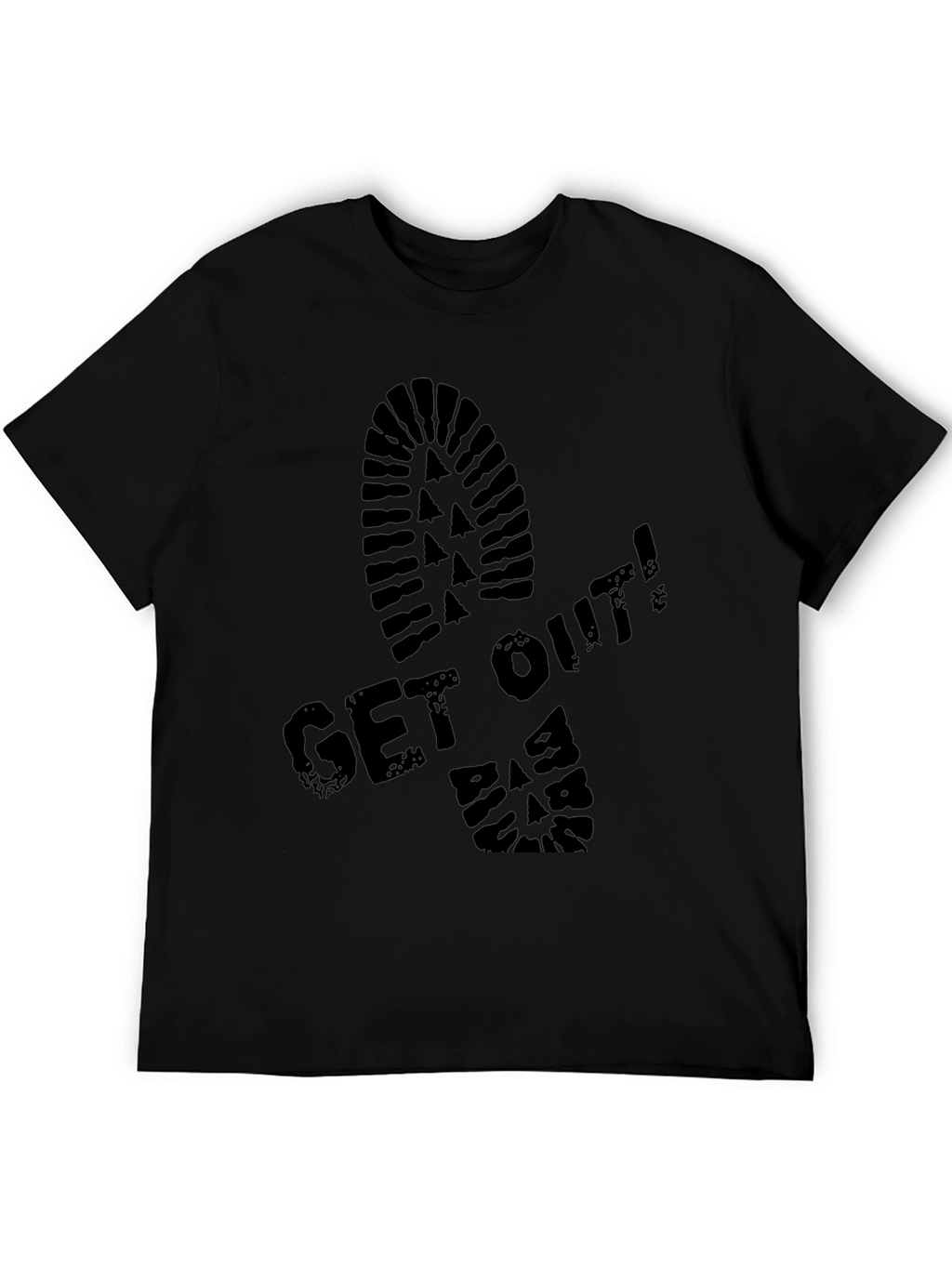 Get Out! Graphic Print Crew Neck T-Shirt