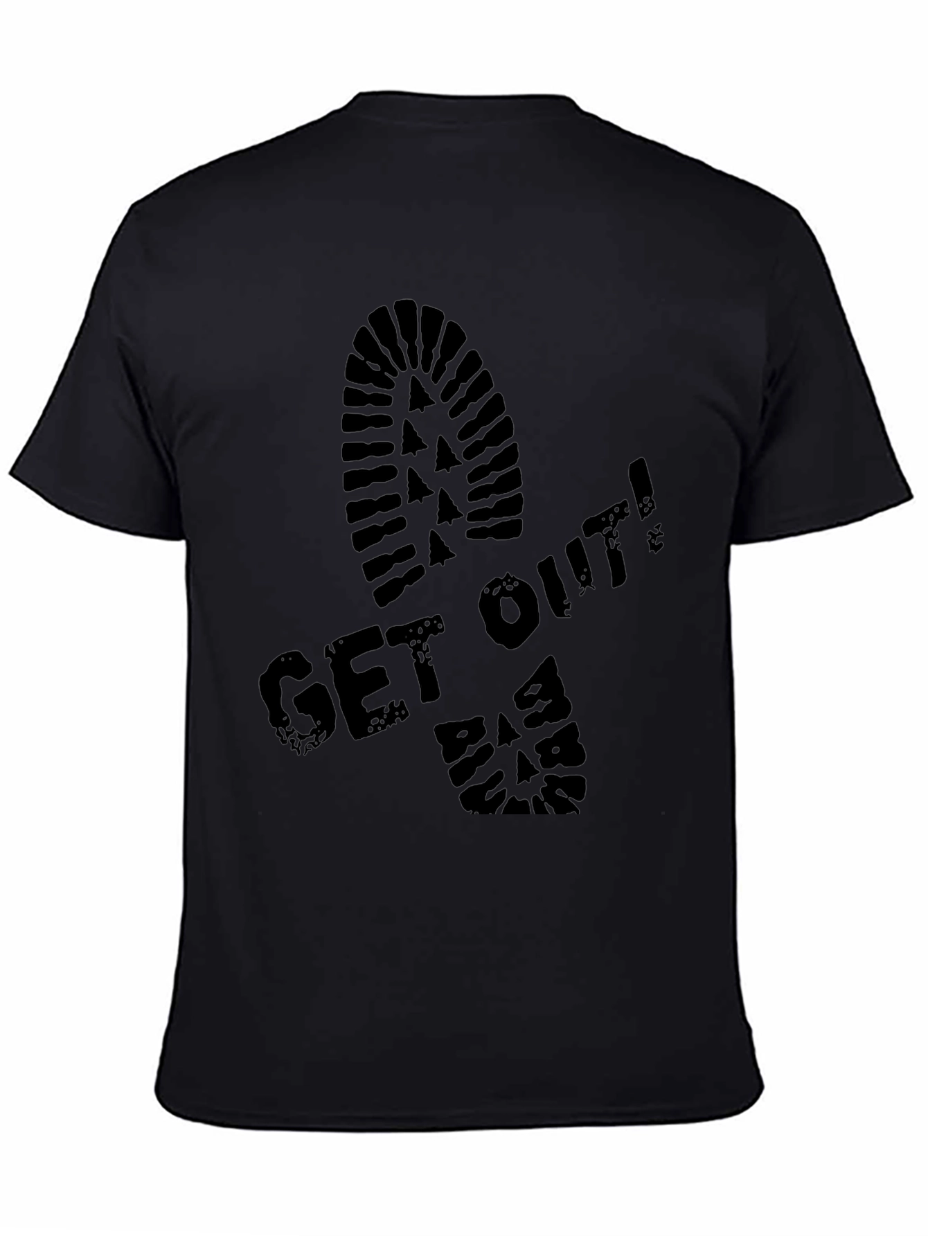 Get Out! Graphic Print Crew Neck T-Shirt