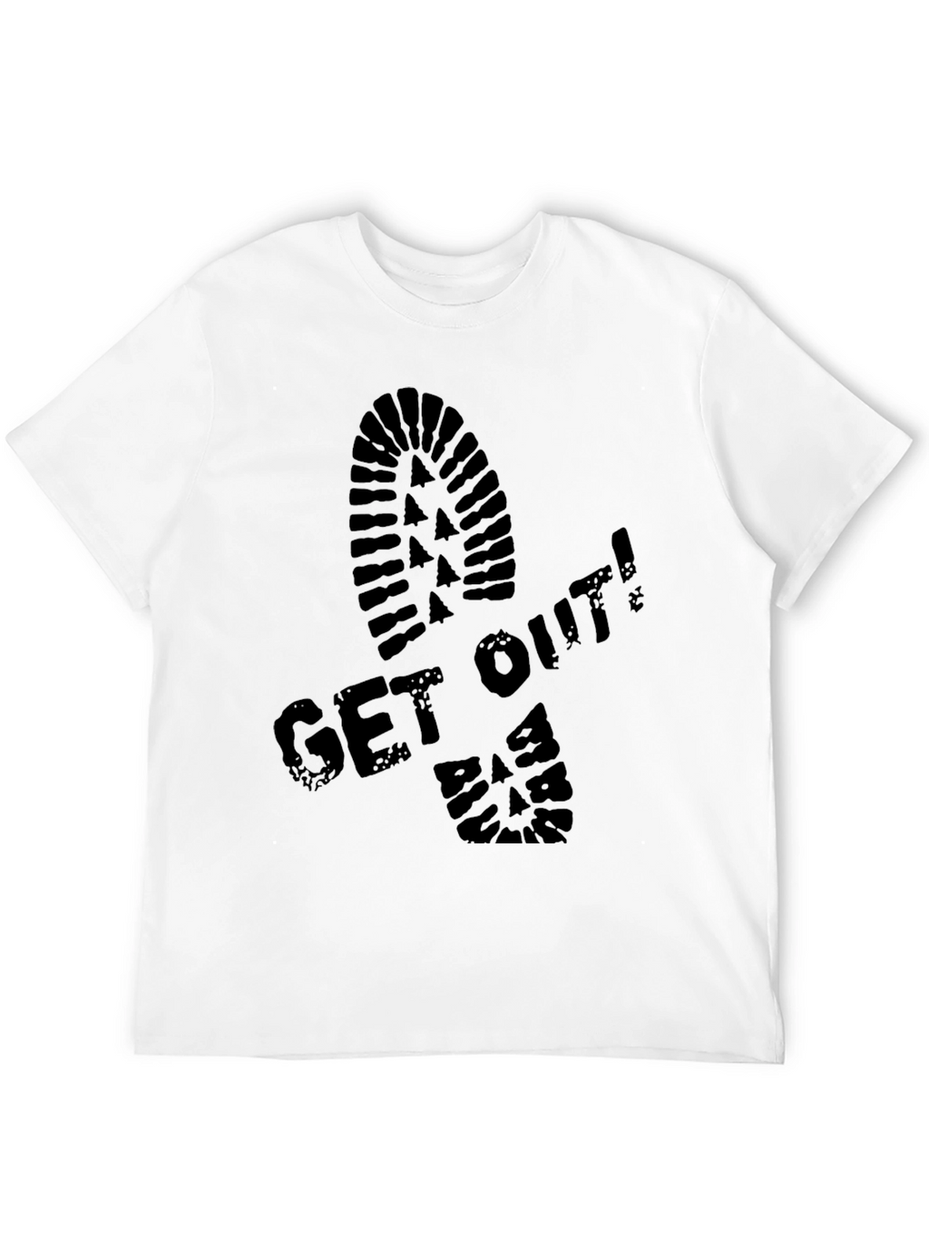 Get Out! Graphic Print Crew Neck T-Shirt