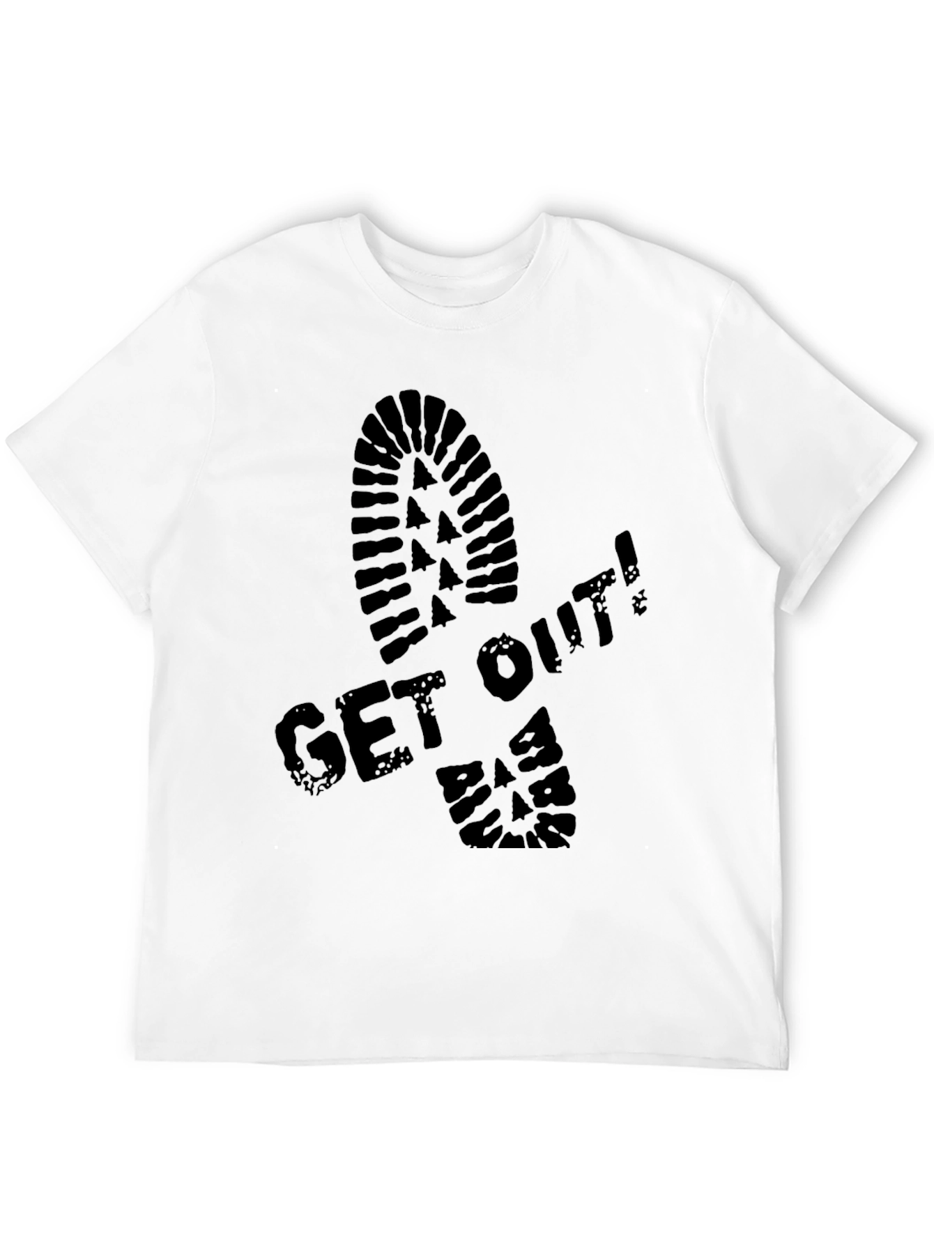 Get Out! Graphic Print Crew Neck T-Shirt