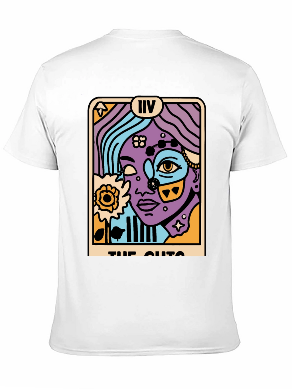 Tarot Card Graphic Print Black T-Shirt