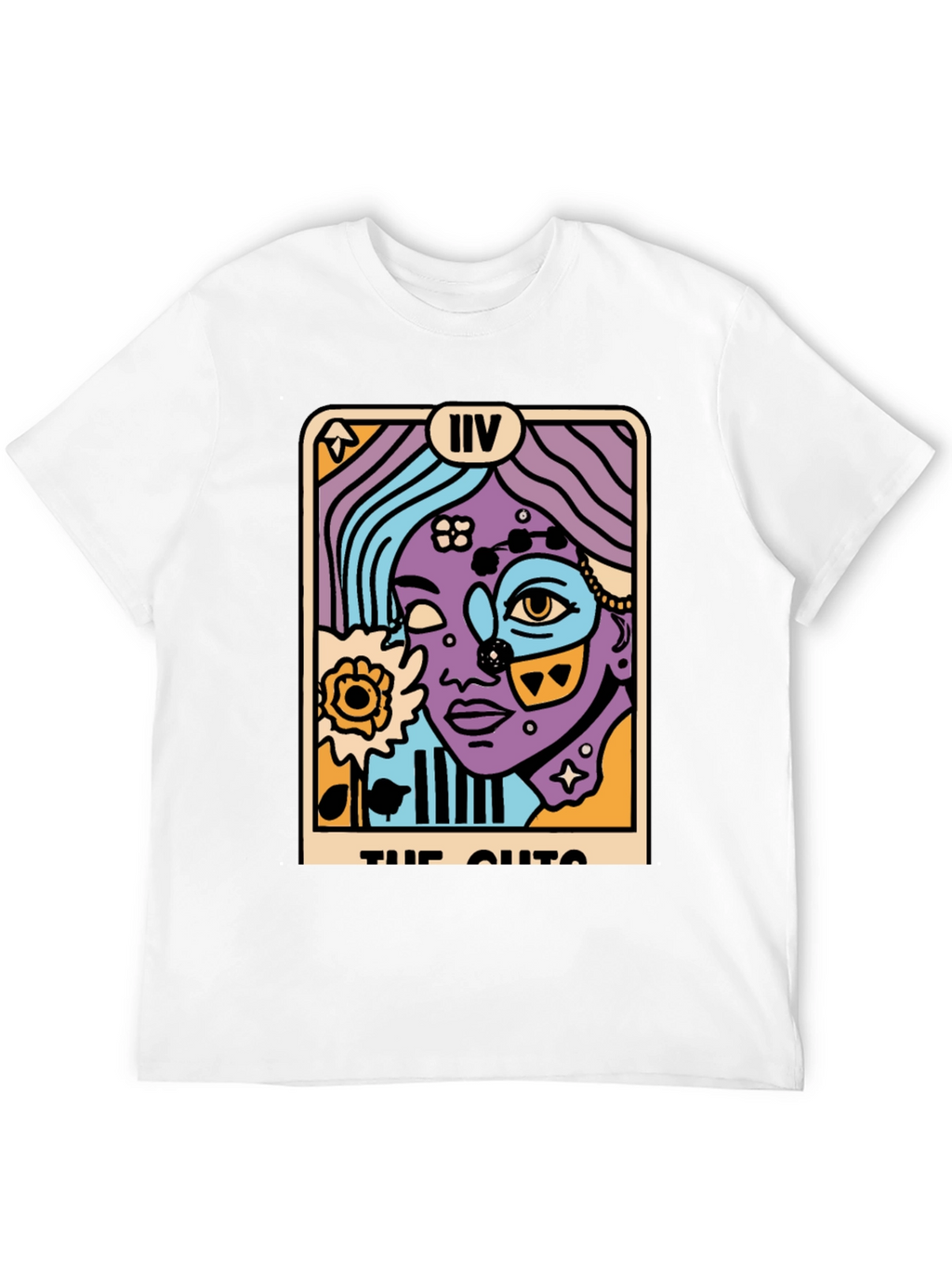 Tarot Card Graphic Print Black T-Shirt