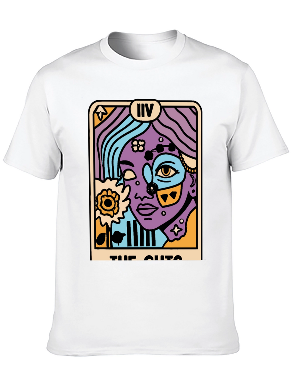 Tarot Card Graphic Print Black T-Shirt