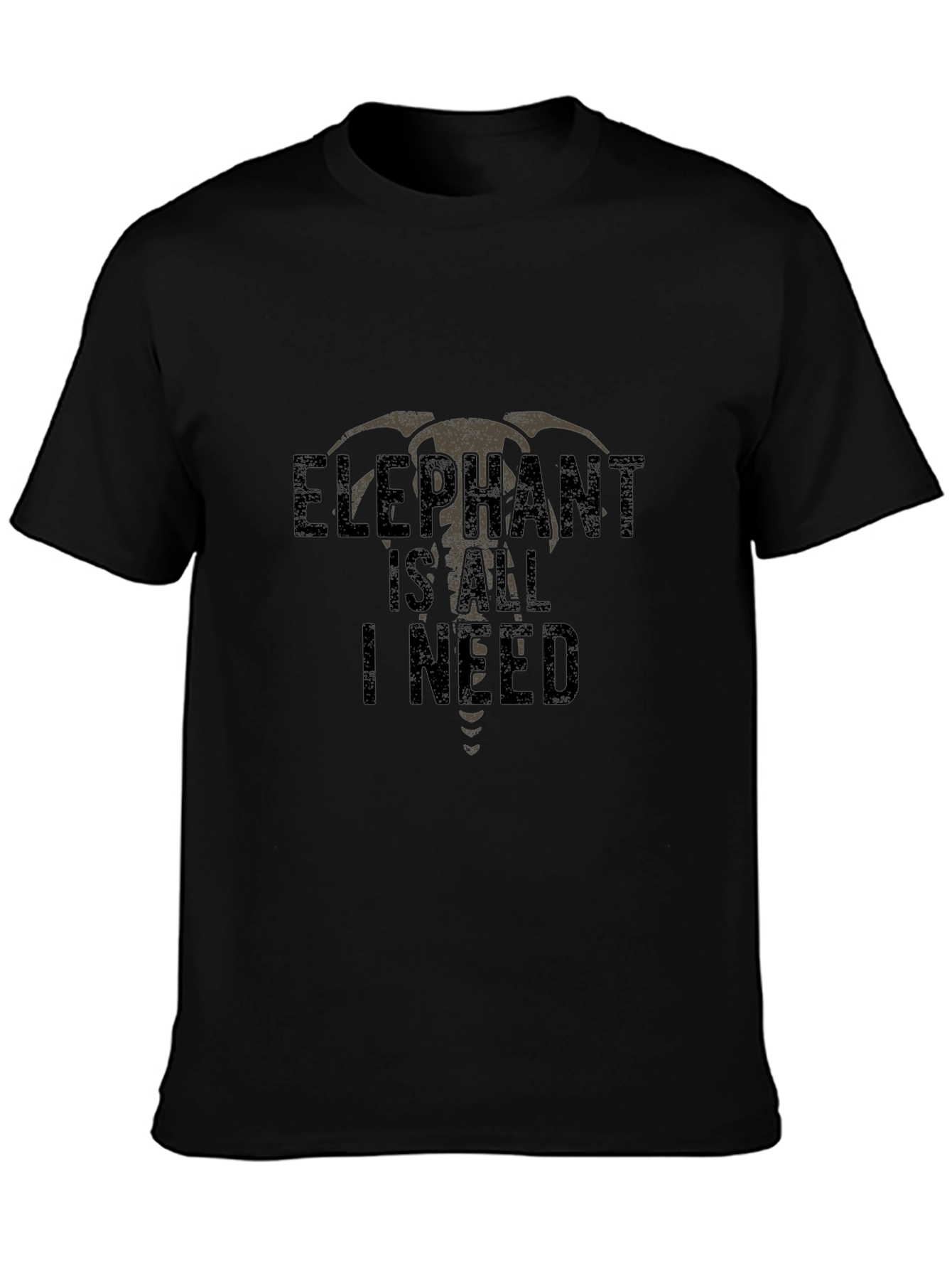 Elephant Is All I Need Graphic Tee - Black Casual Shirt