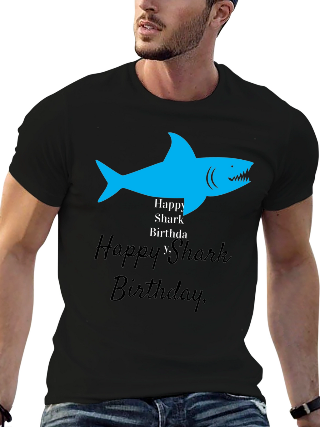 Happy Shark Birthday Graphic Tee