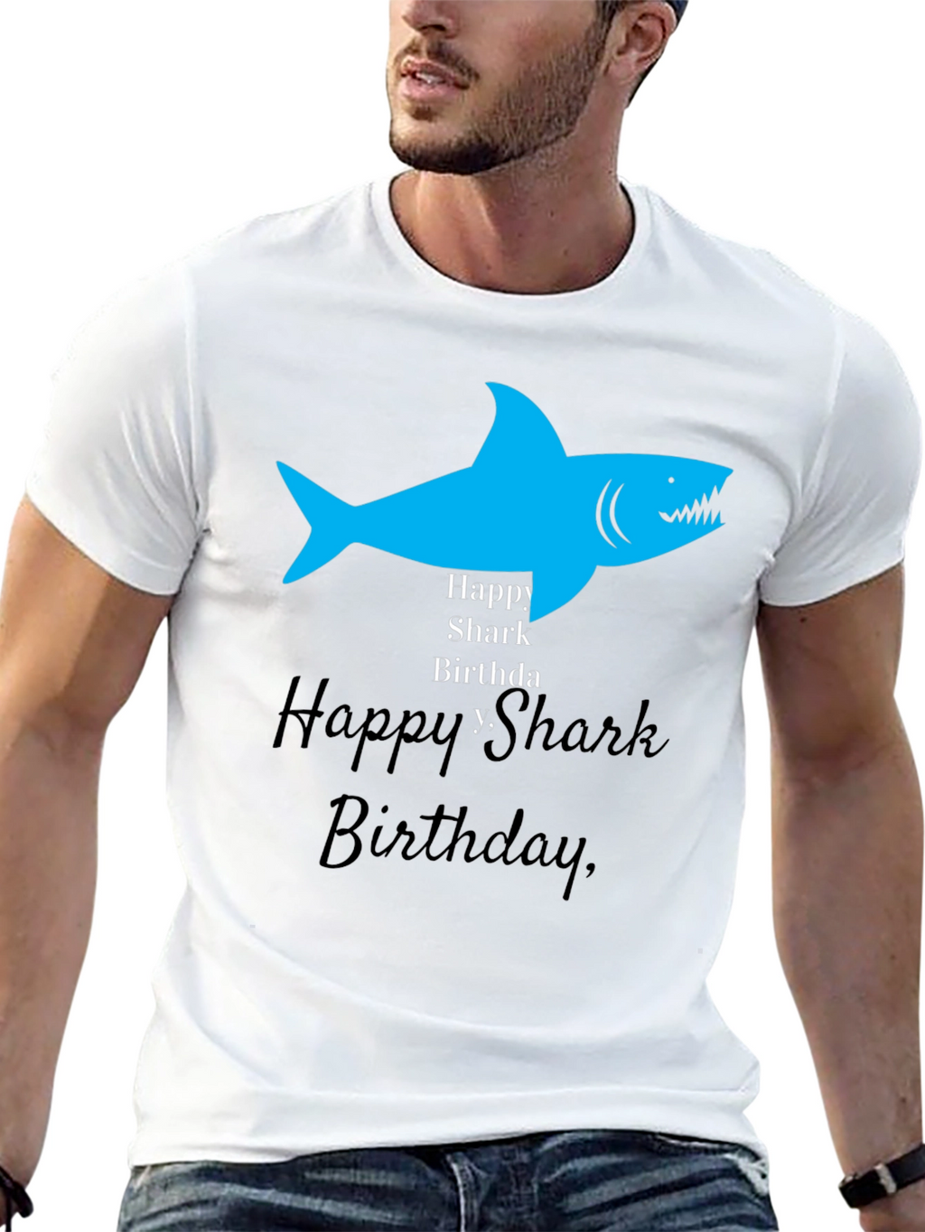 Happy Shark Birthday Graphic Tee