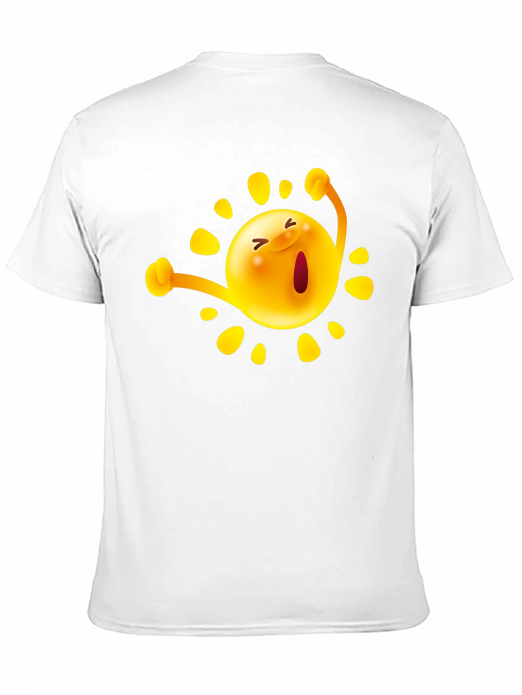 Happy Sun Graphic Tee - Black Cotton T-Shirt