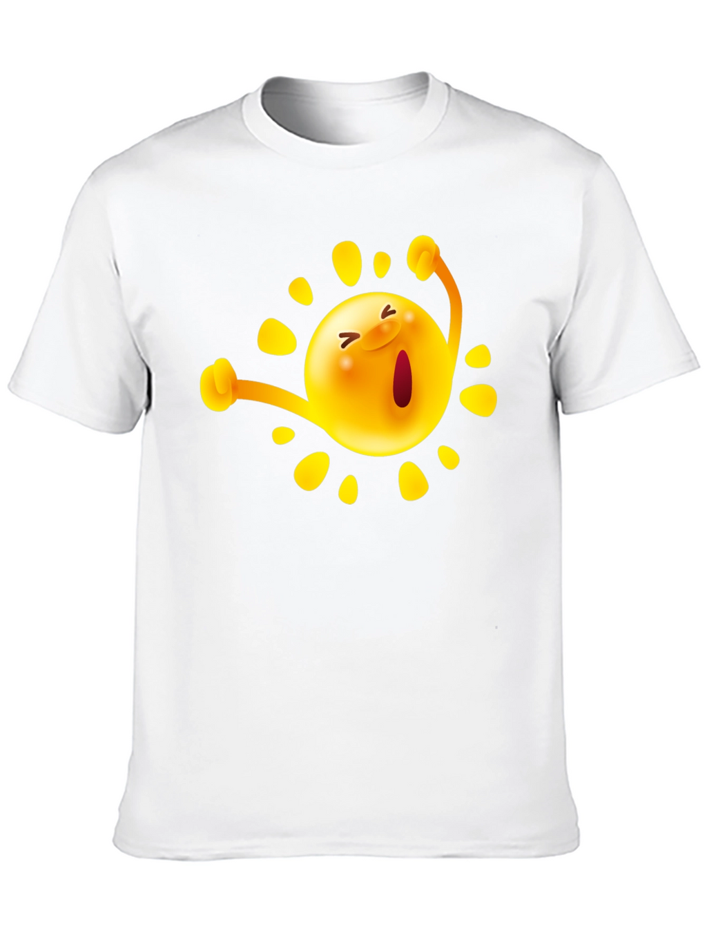 Happy Sun Graphic Tee - Black Cotton T-Shirt