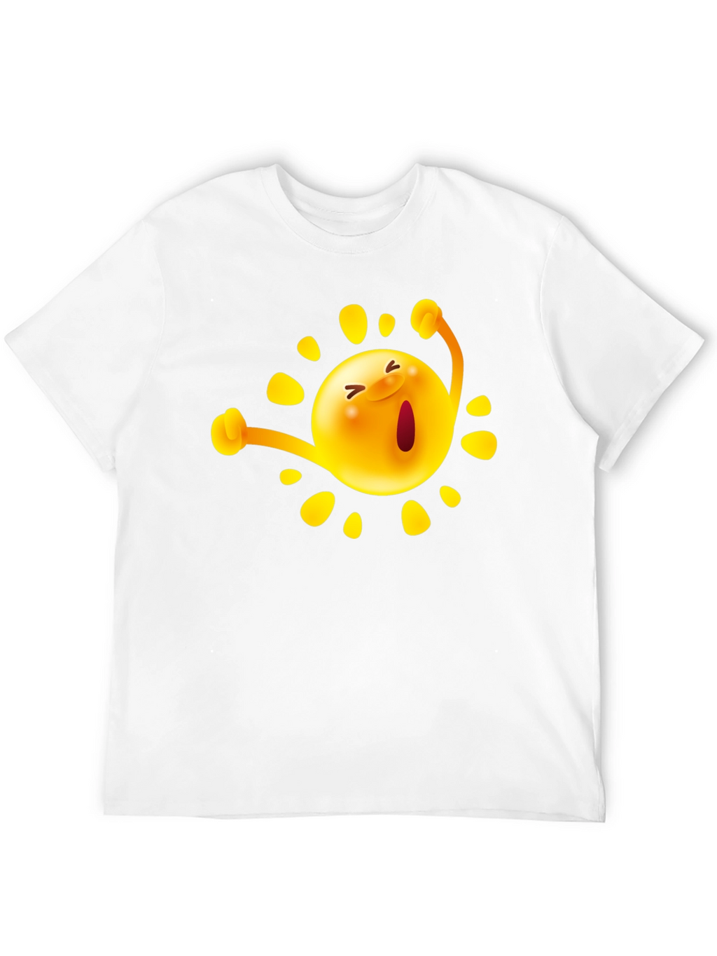 Happy Sun Graphic Tee - Black Cotton T-Shirt