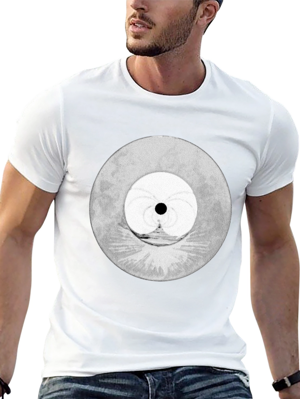 Mens Graphic Tee - Abstract Moon Design
