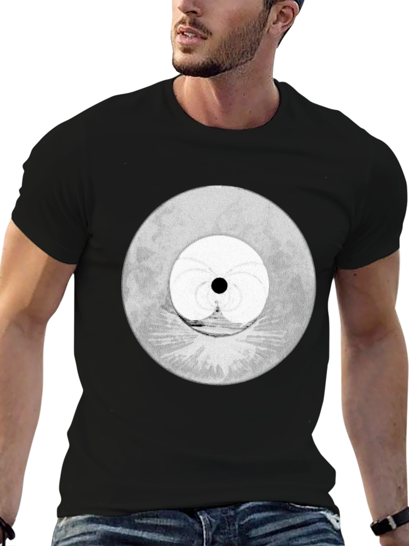 Mens Graphic Tee - Abstract Moon Design