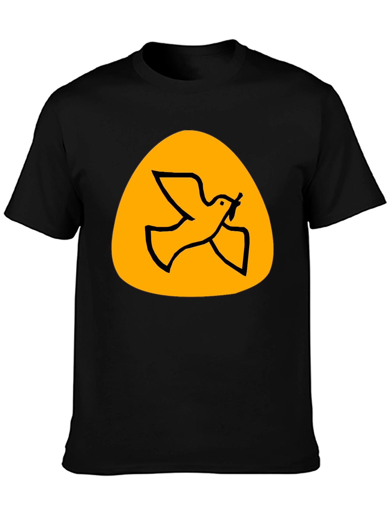 Peace Dove Graphic Tee - Black Cotton T-Shirt