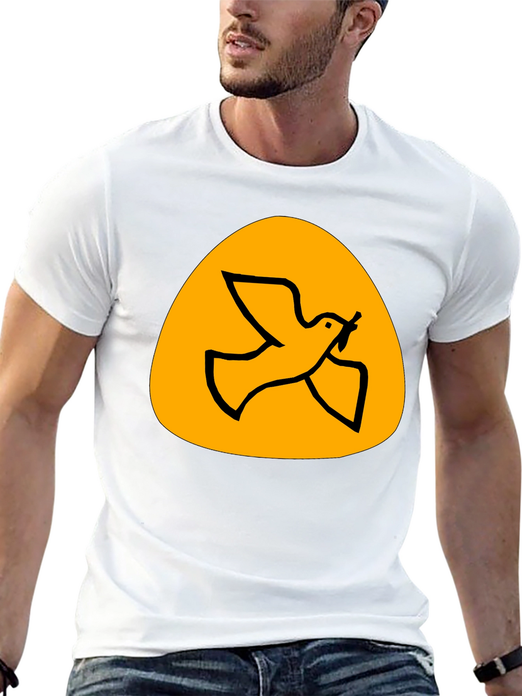 Peace Dove Graphic Tee - Black Cotton T-Shirt