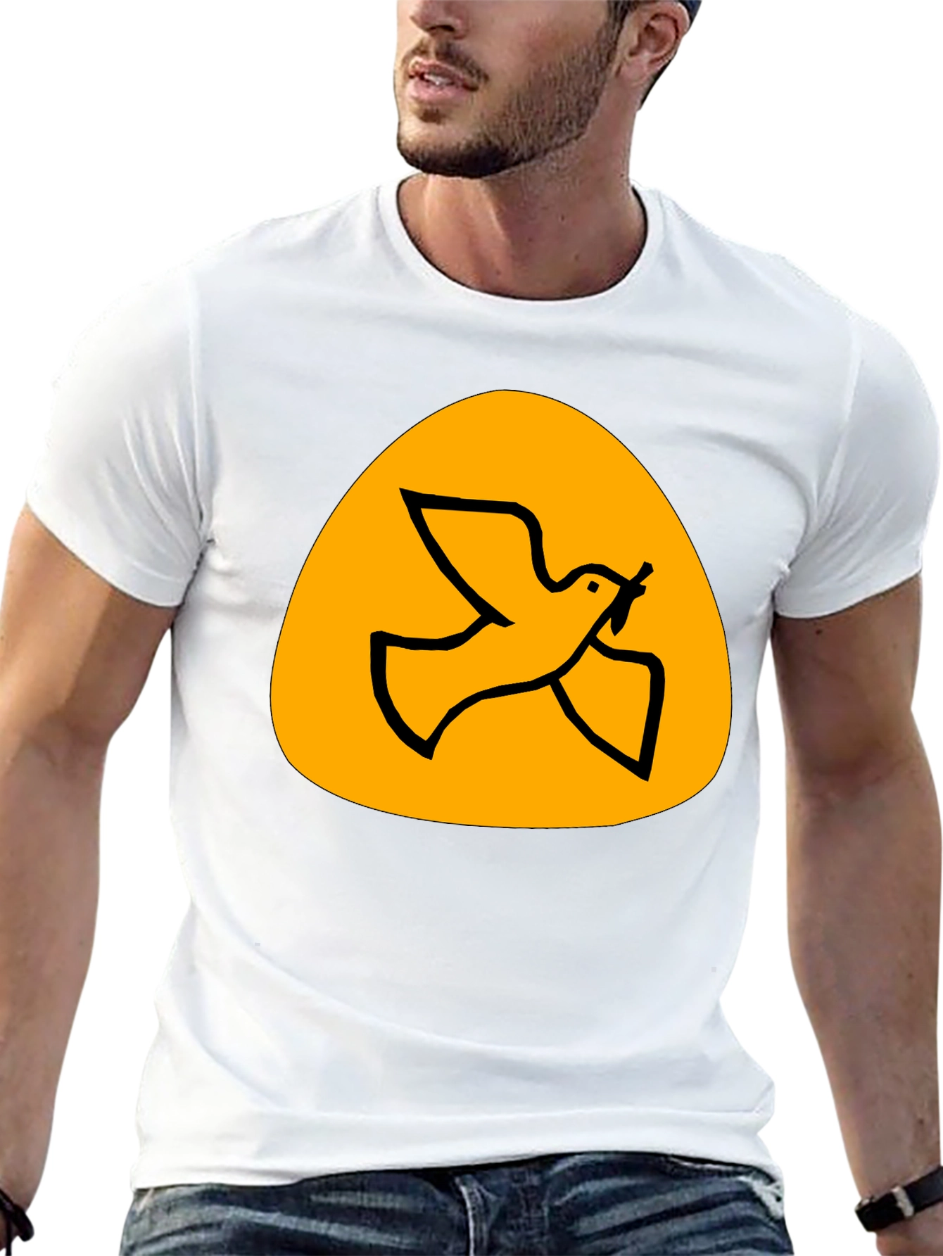 Peace Dove Graphic Tee - Black Cotton T-Shirt