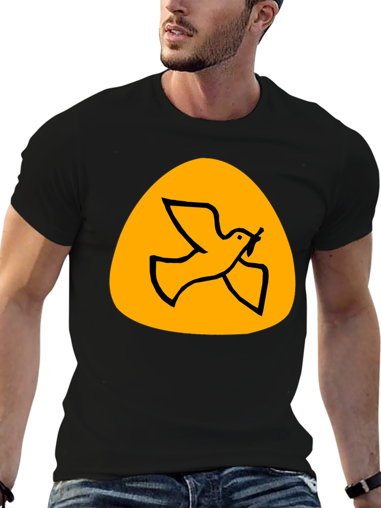 Peace Dove Graphic Tee - Black Cotton T-Shirt