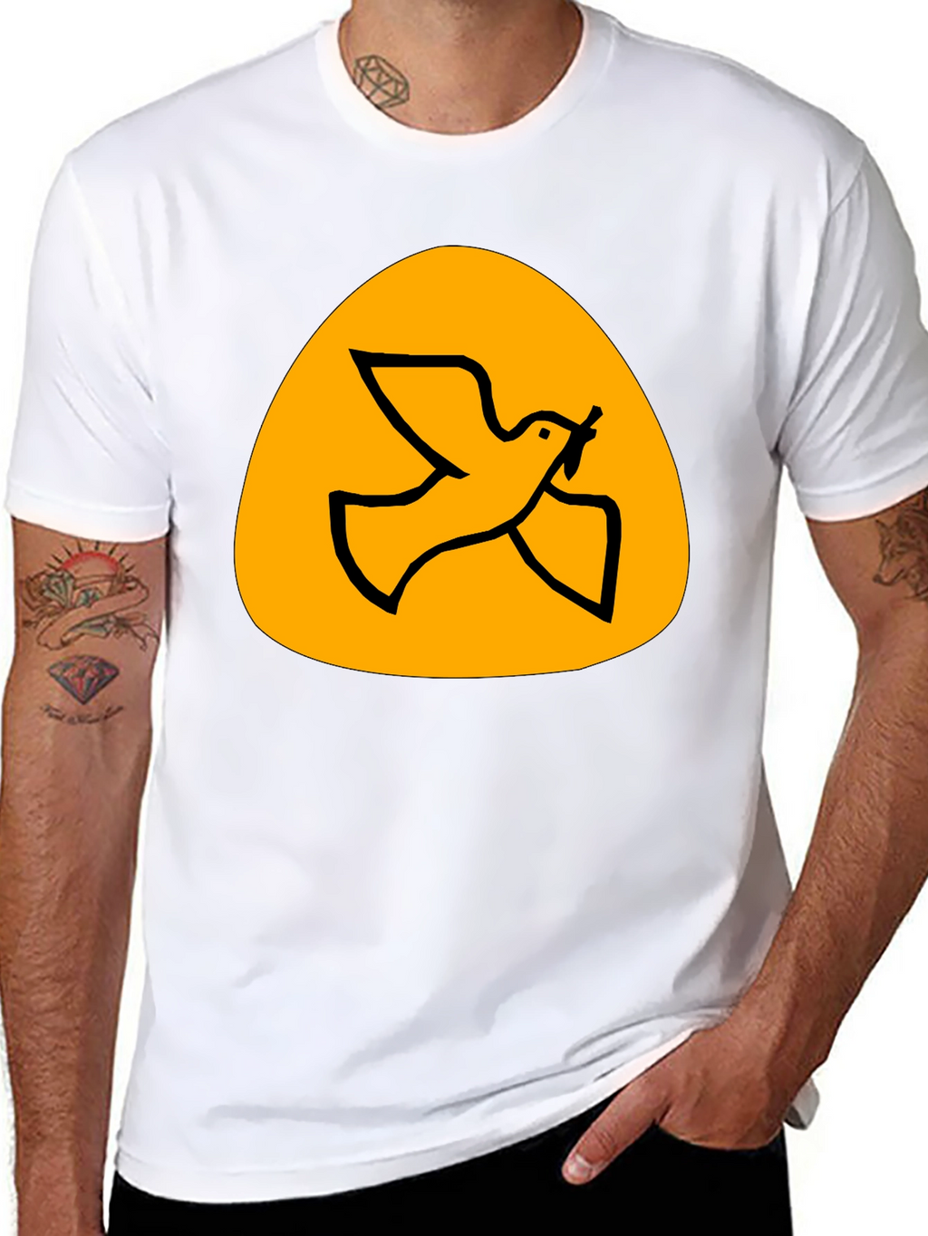 Peace Dove Graphic Tee - Black Cotton T-Shirt
