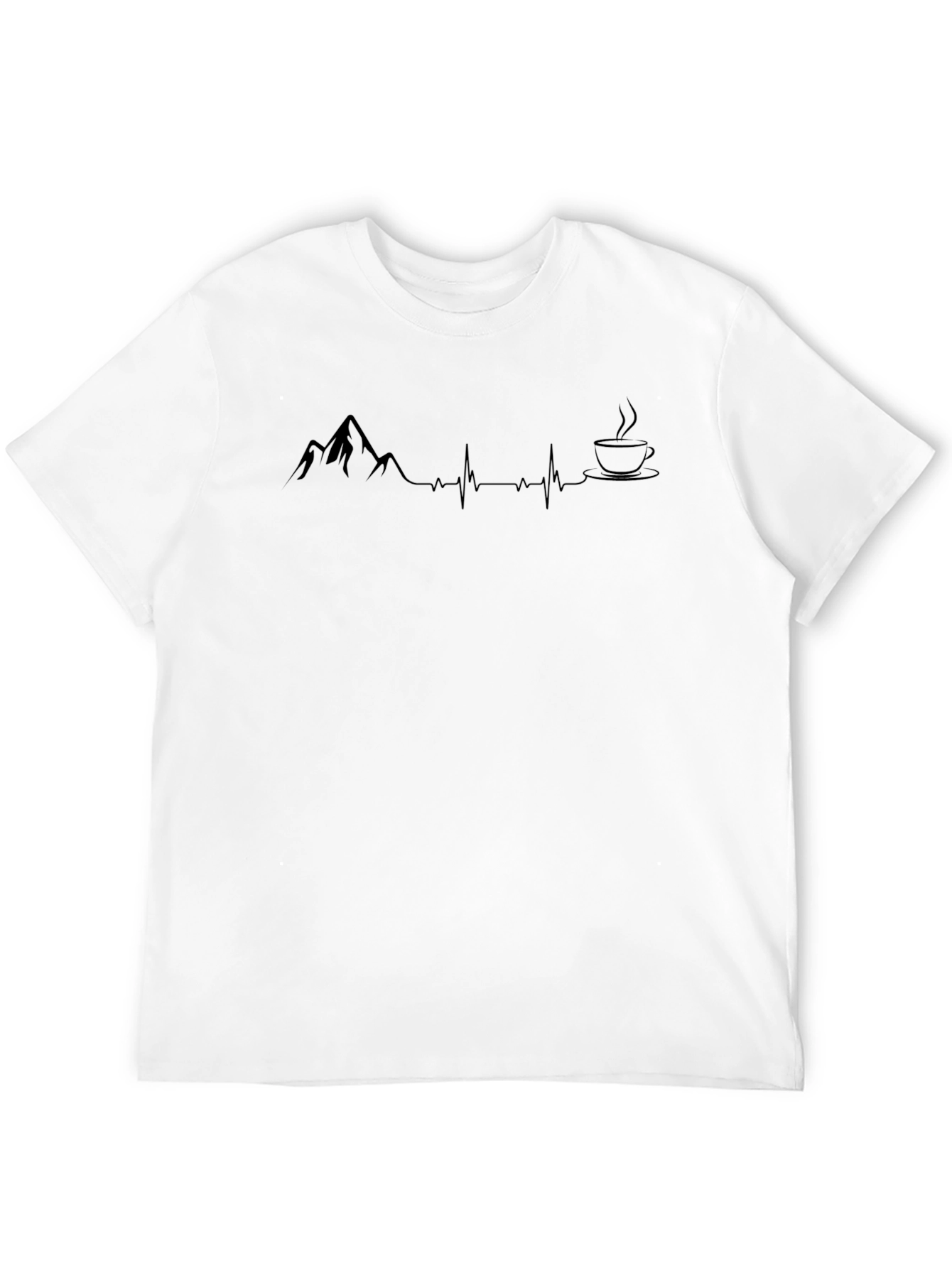 Mountain Coffee Heartbeat T-Shirt - Adventure Design