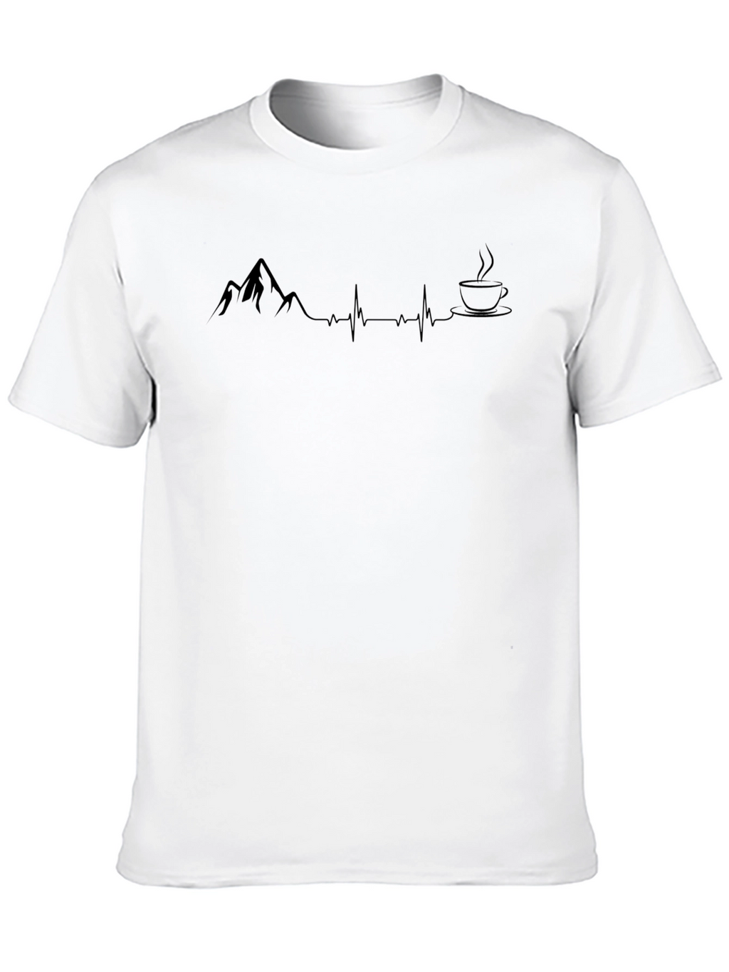 Mountain Coffee Heartbeat T-Shirt - Adventure Design