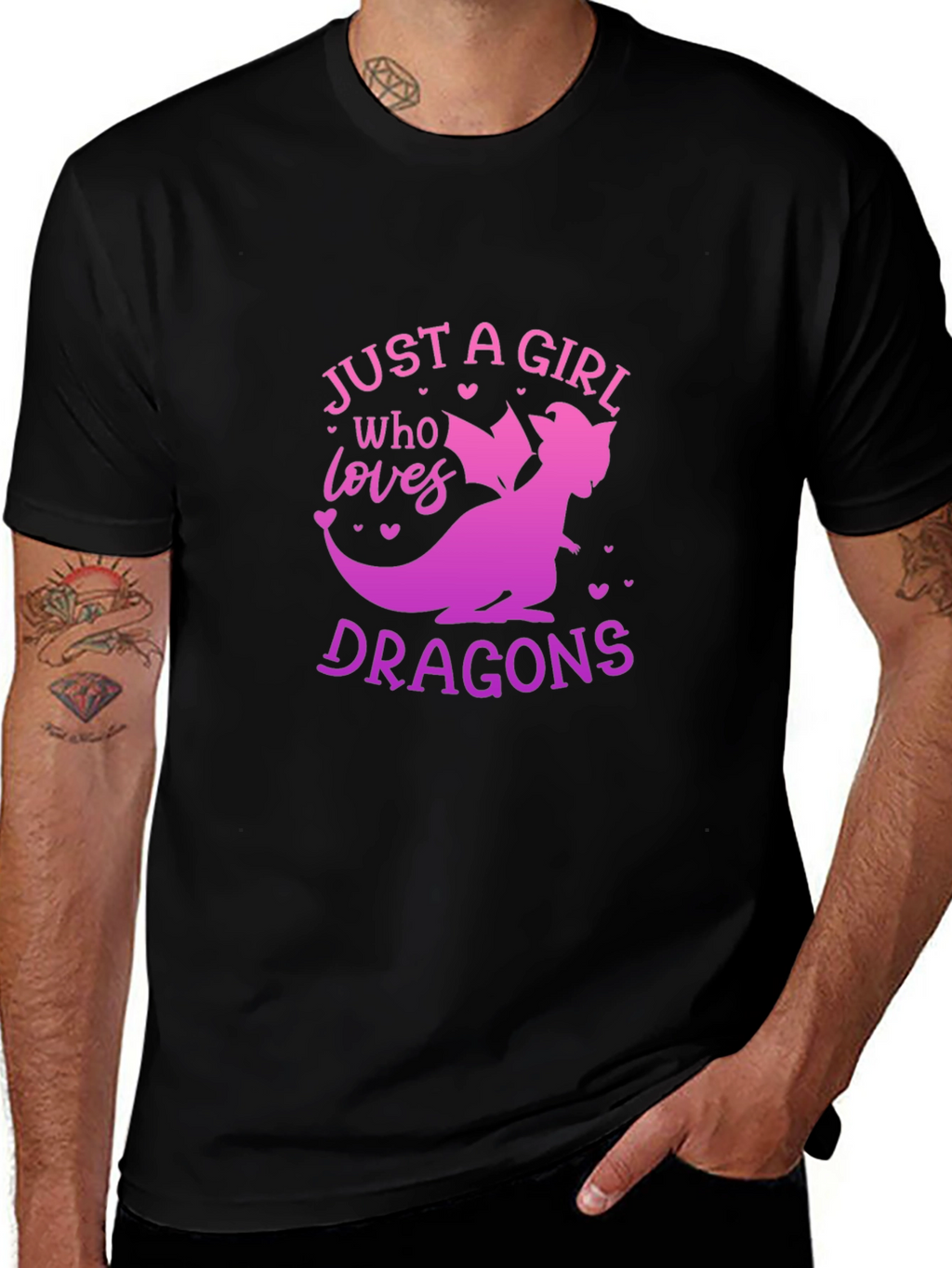 Girl Who Loves Dragons Graphic T-Shirt