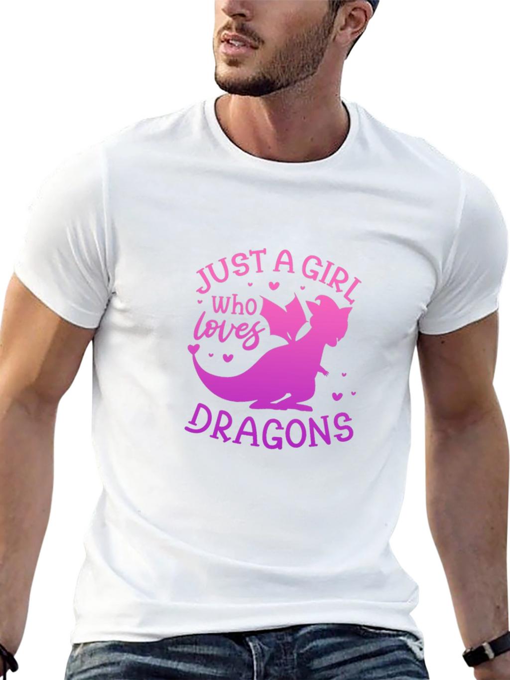 Girl Who Loves Dragons Graphic T-Shirt