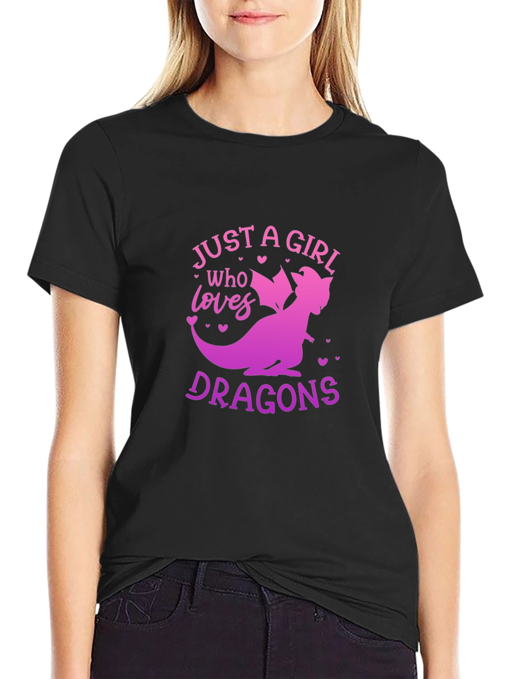 Girl Who Loves Dragons Graphic T-Shirt