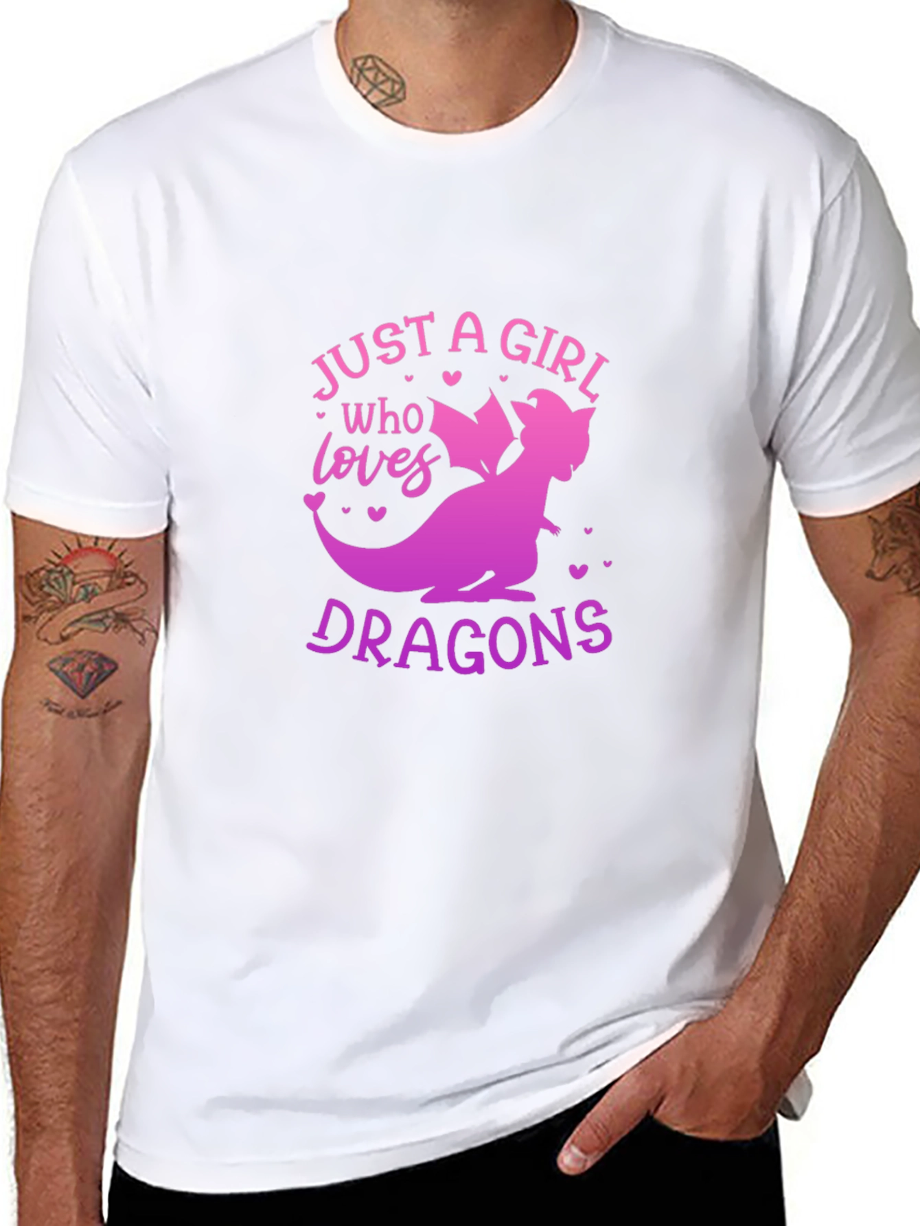 Girl Who Loves Dragons Graphic T-Shirt