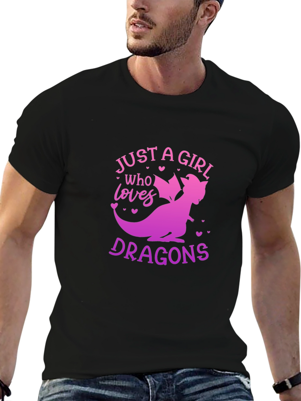 Girl Who Loves Dragons Graphic T-Shirt