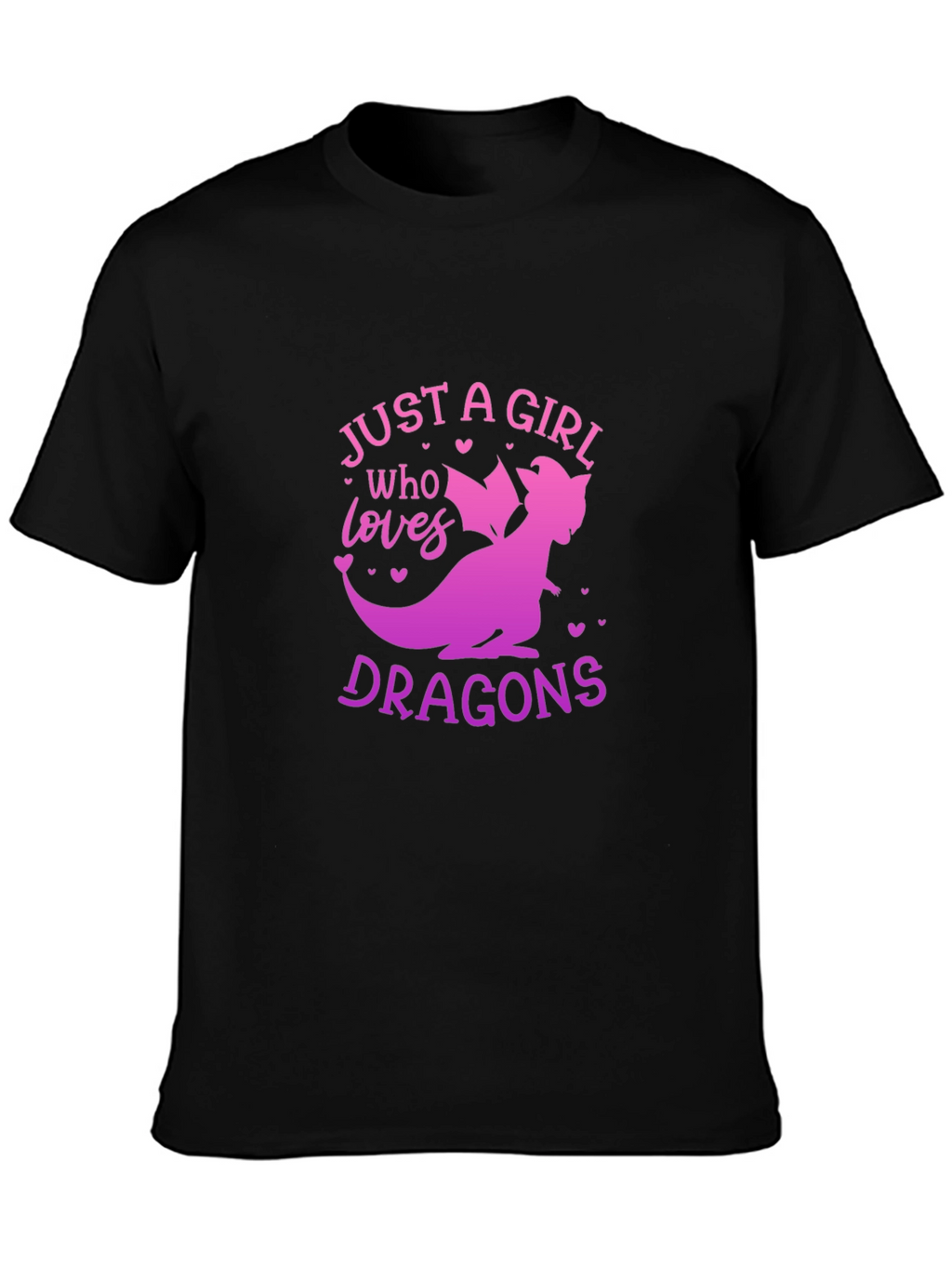 Girl Who Loves Dragons Graphic T-Shirt