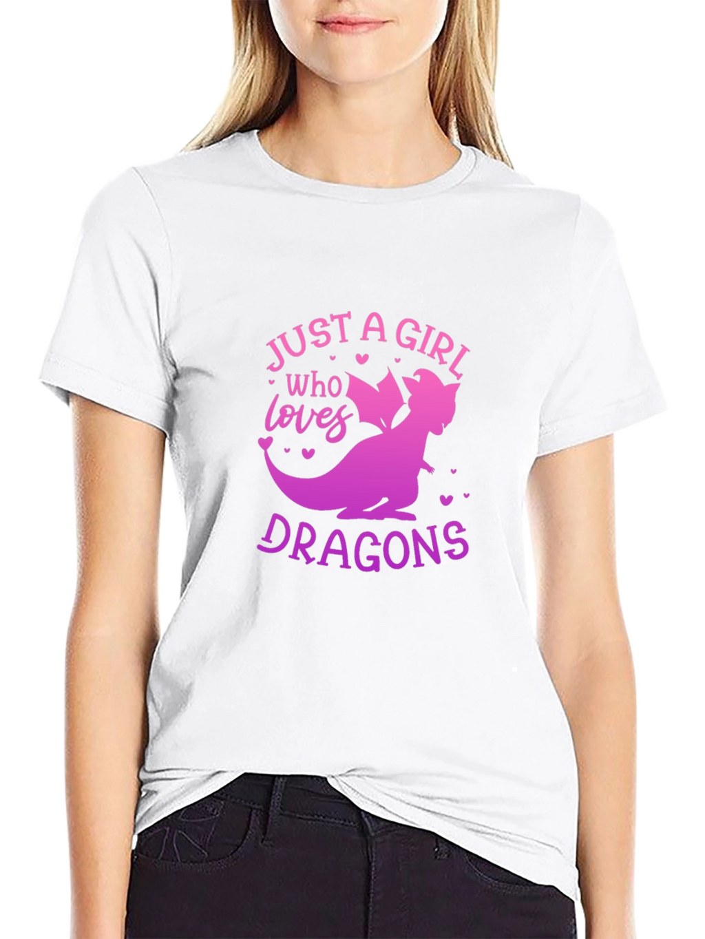Girl Who Loves Dragons Graphic T-Shirt