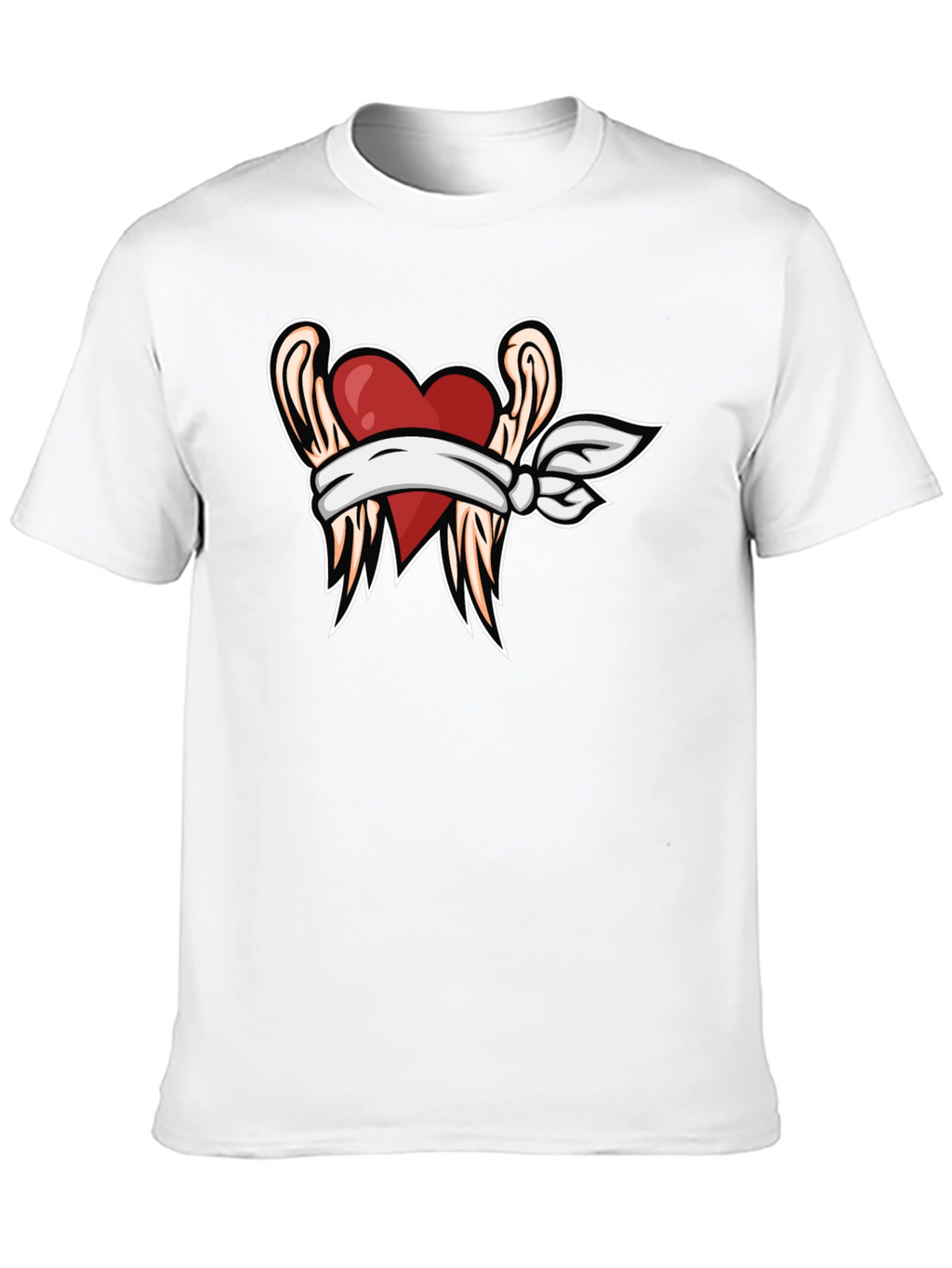 Heart with Wings Graphic Tee - Black T-Shirt