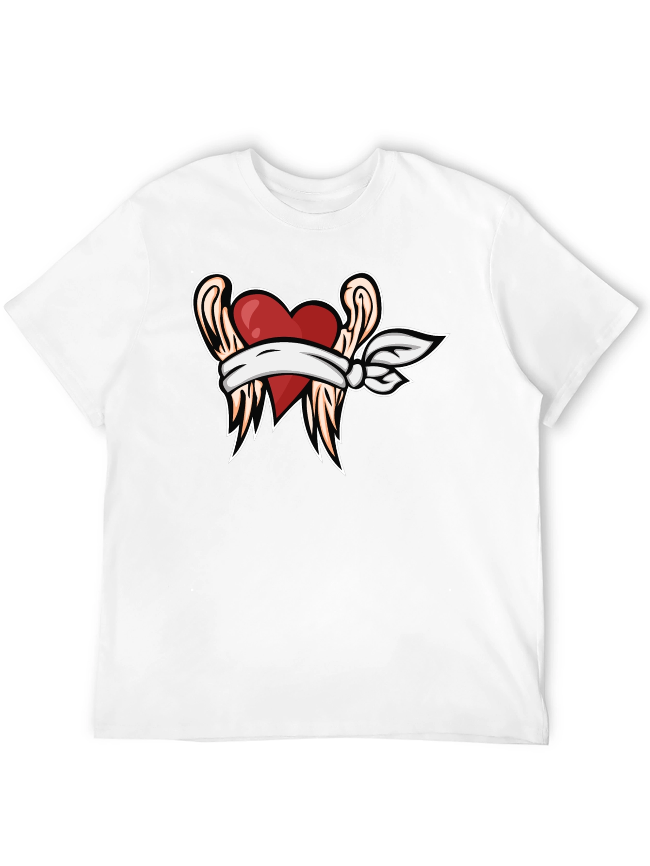 Heart with Wings Graphic Tee - Black T-Shirt