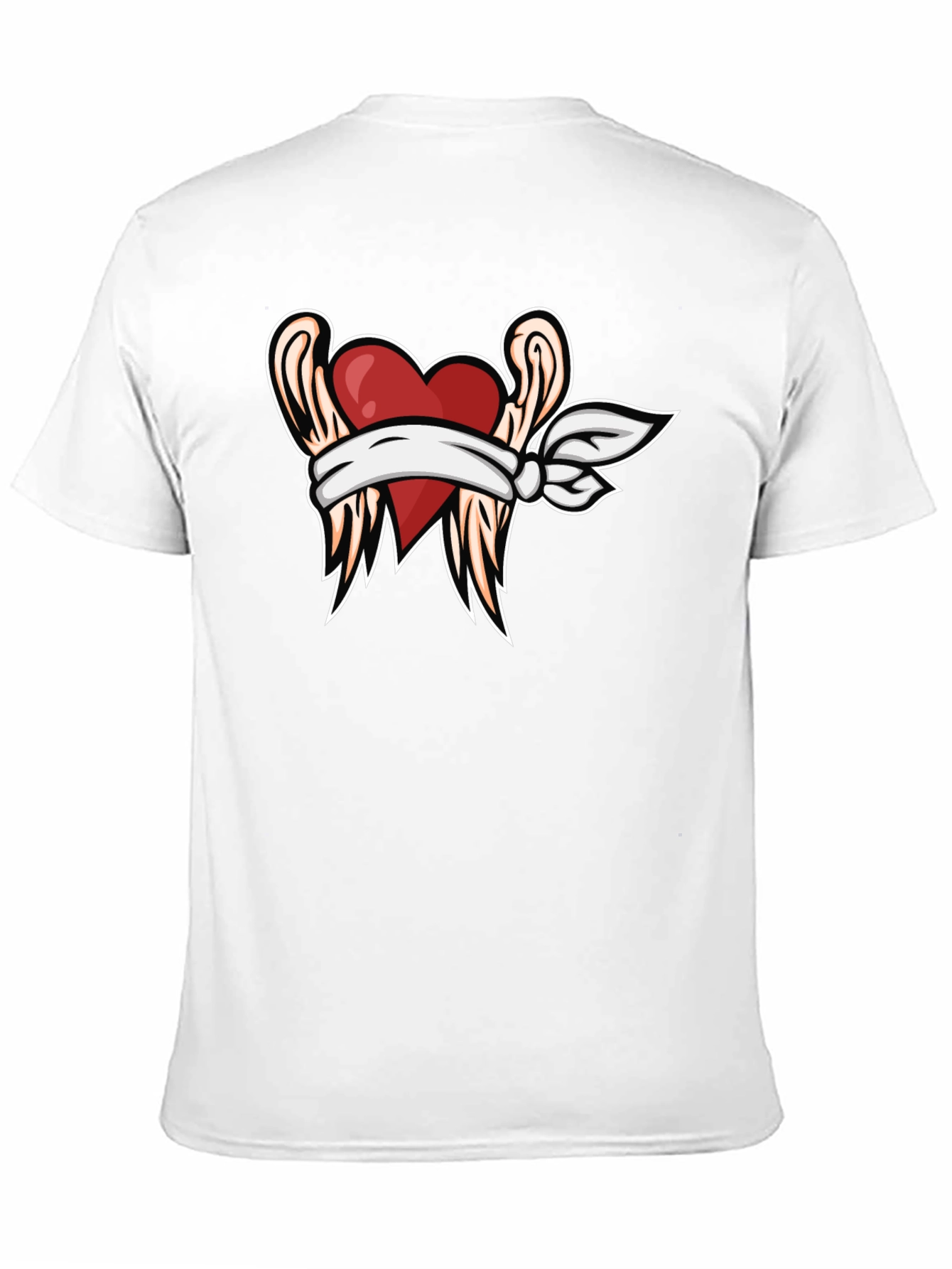Heart with Wings Graphic Tee - Black T-Shirt