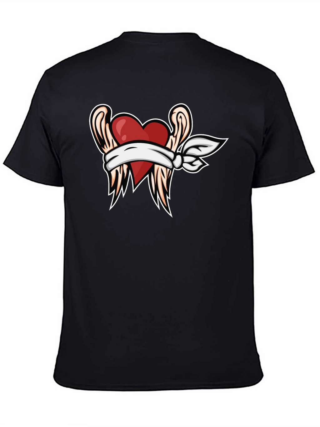 Heart with Wings Graphic Tee - Black T-Shirt