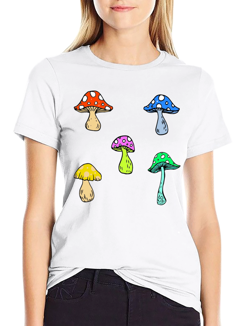 Funky Mushroom Graphic Tee - Unisex Black T-Shirt
