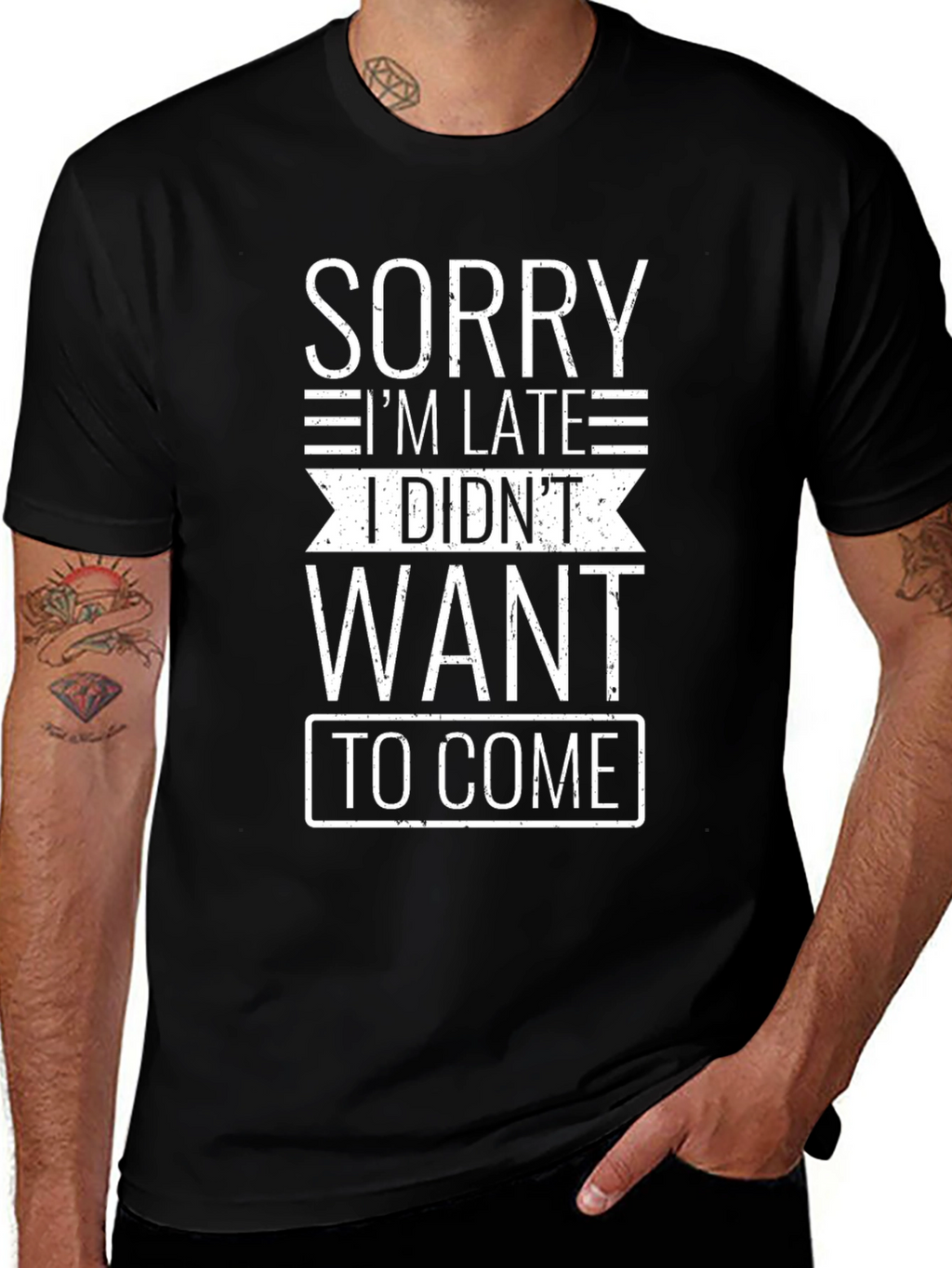 Funny Sorry Im Late Graphic T-Shirt