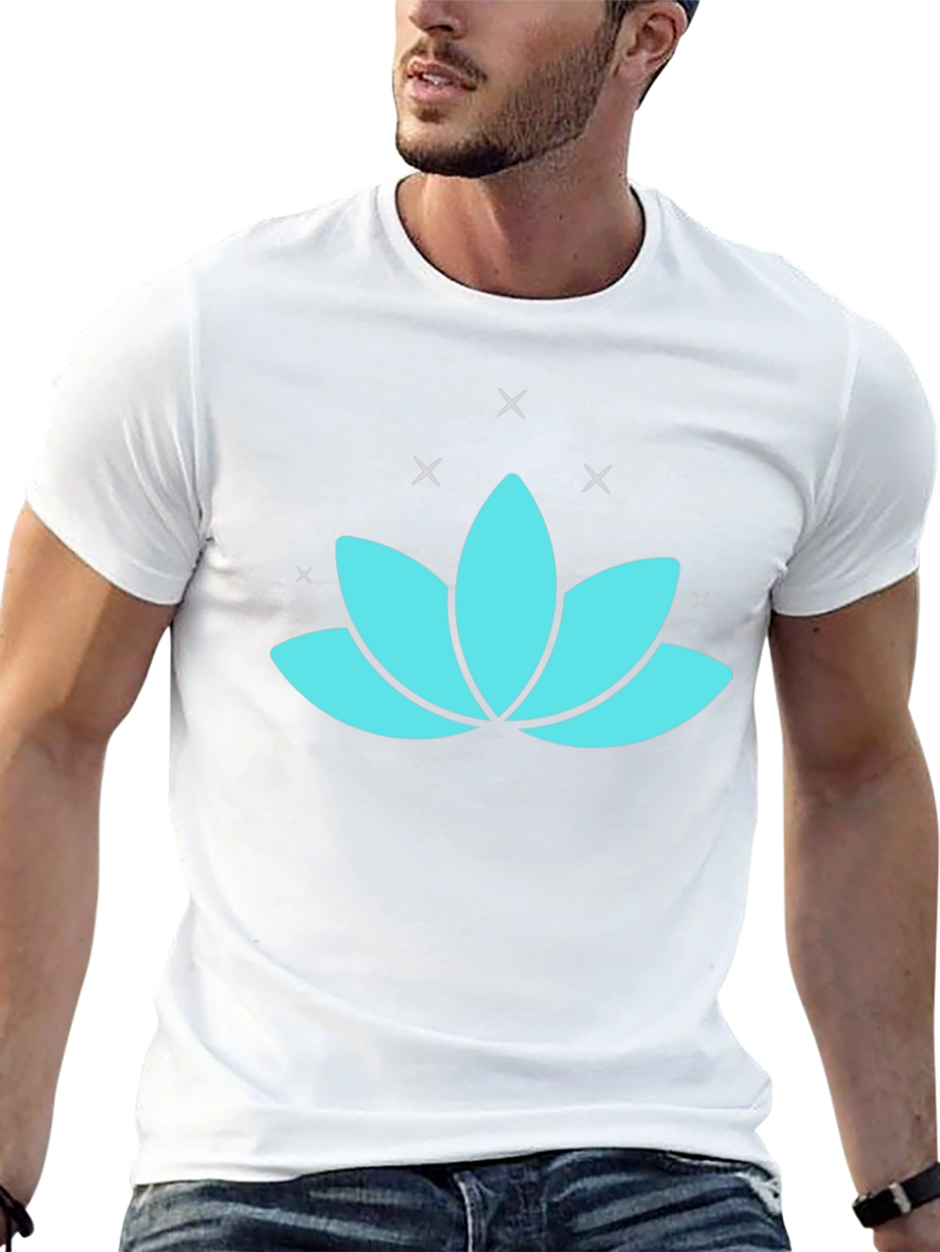 Lotus Flower Graphic Tee - Black
