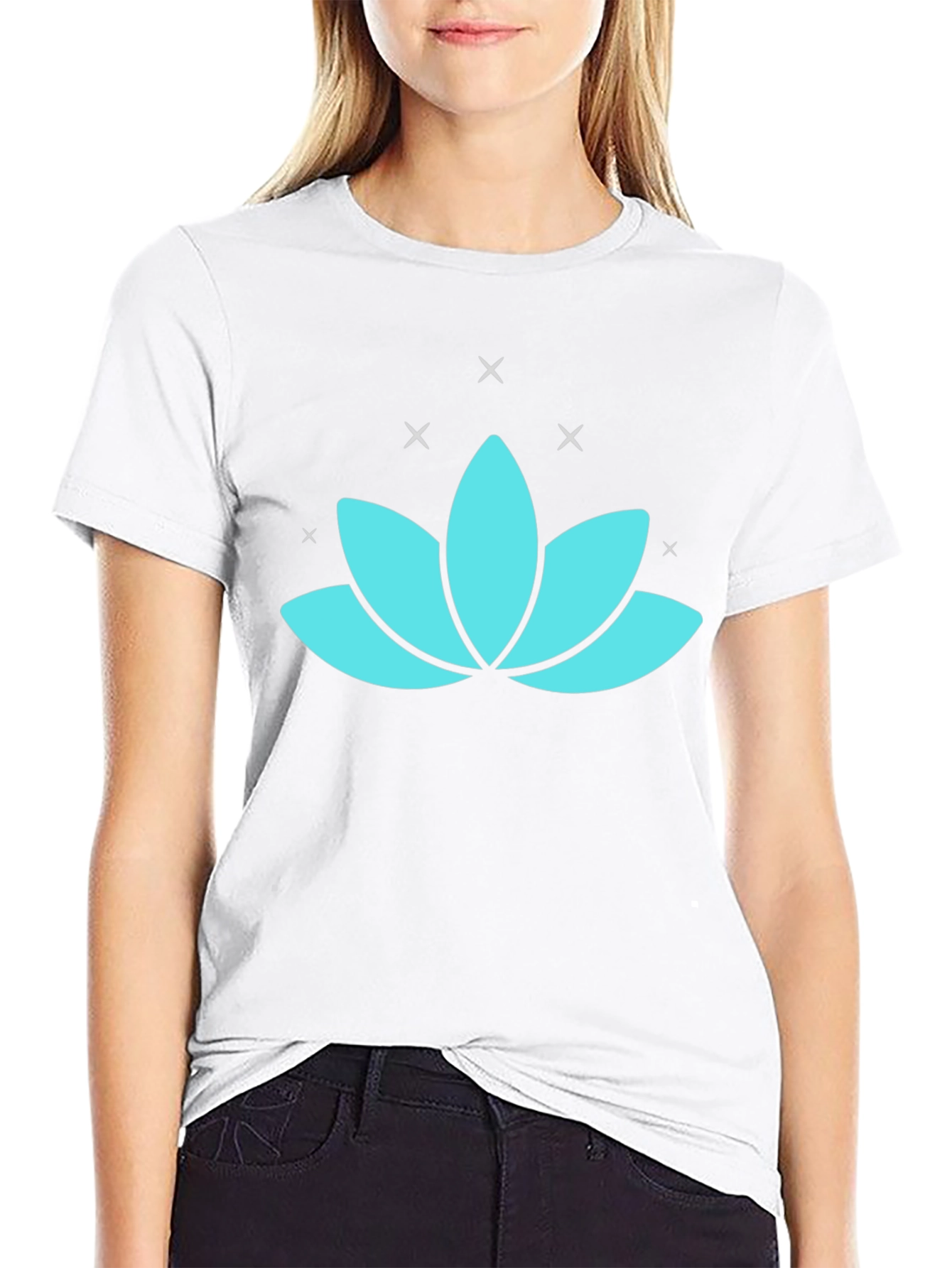 Lotus Flower Graphic Tee - Black