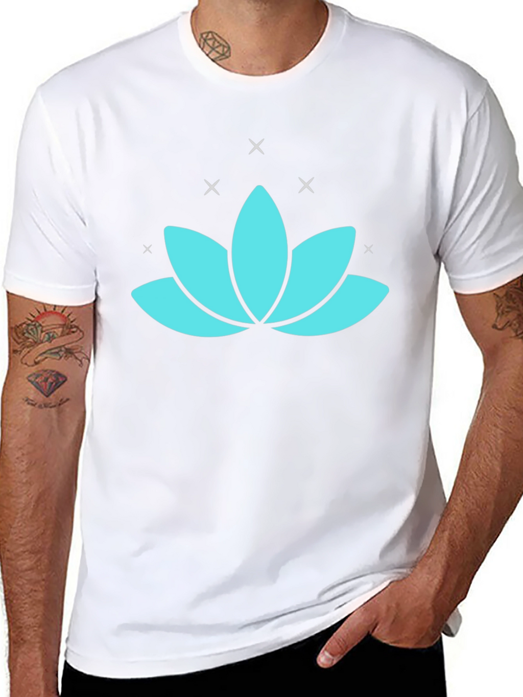 Lotus Flower Graphic Tee - Black
