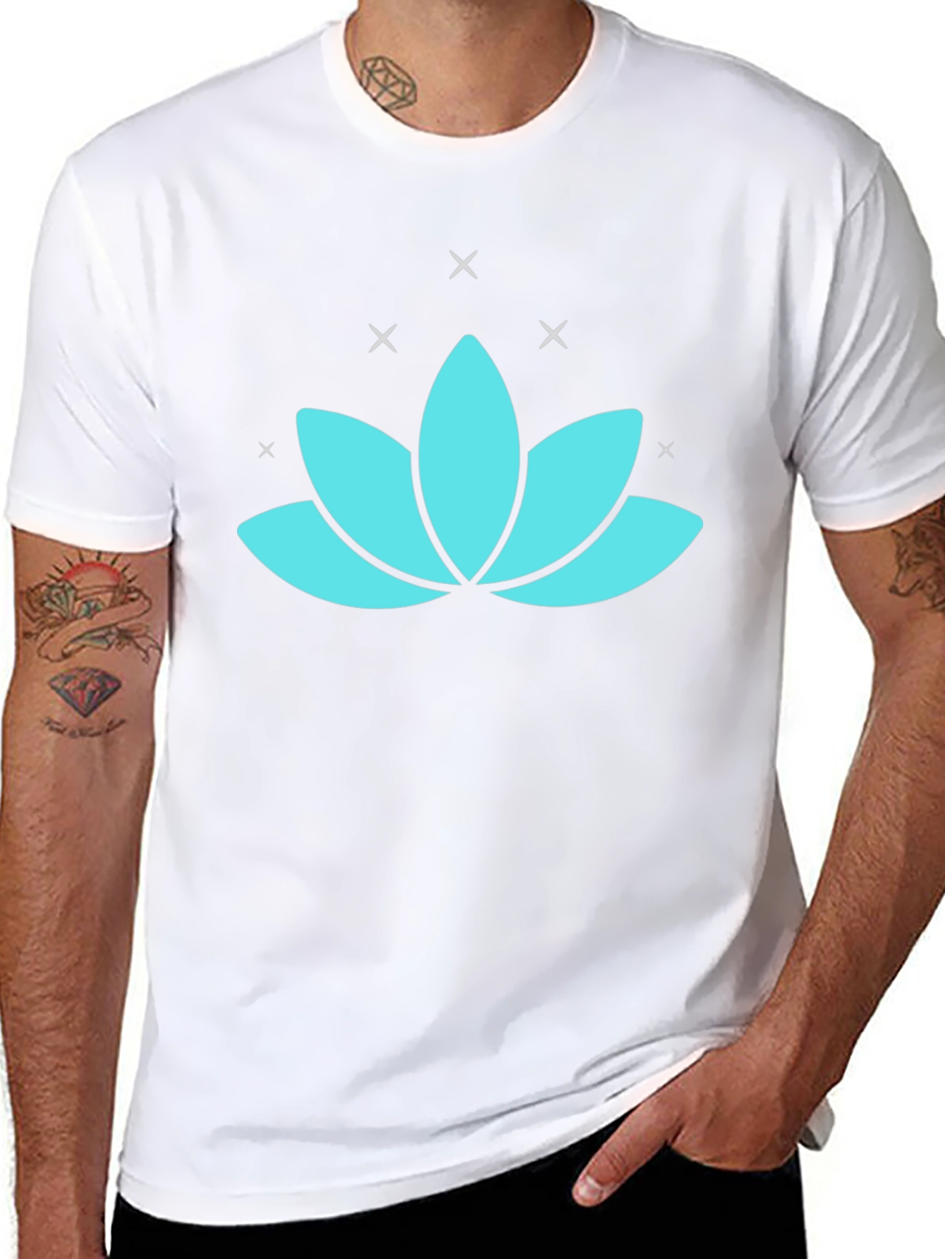 Lotus Flower Graphic Tee - Black