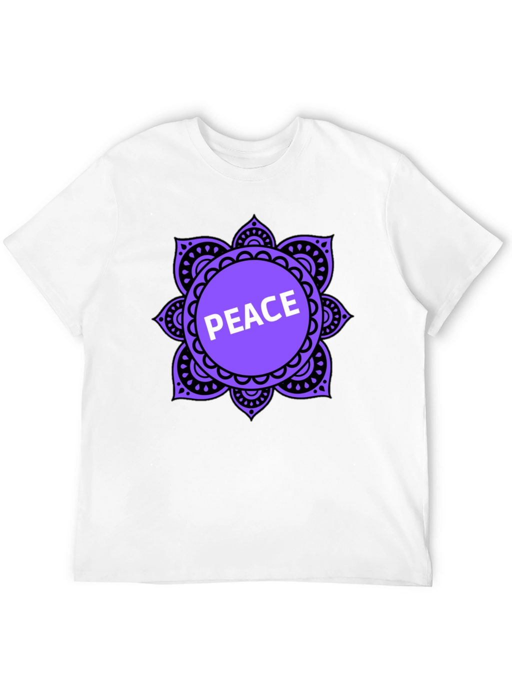 Peace Mandala T-Shirt - Black Casual Tee