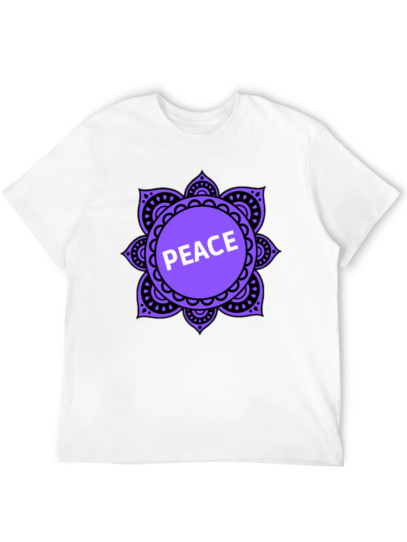 Peace Mandala T-Shirt - Black Casual Tee
